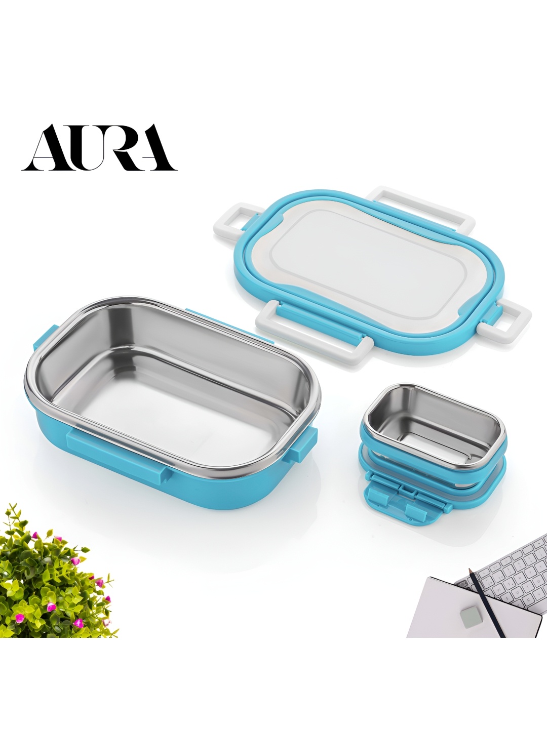 

Aura Blue 2025 Plastic Dishwasher Safe Lunch Box