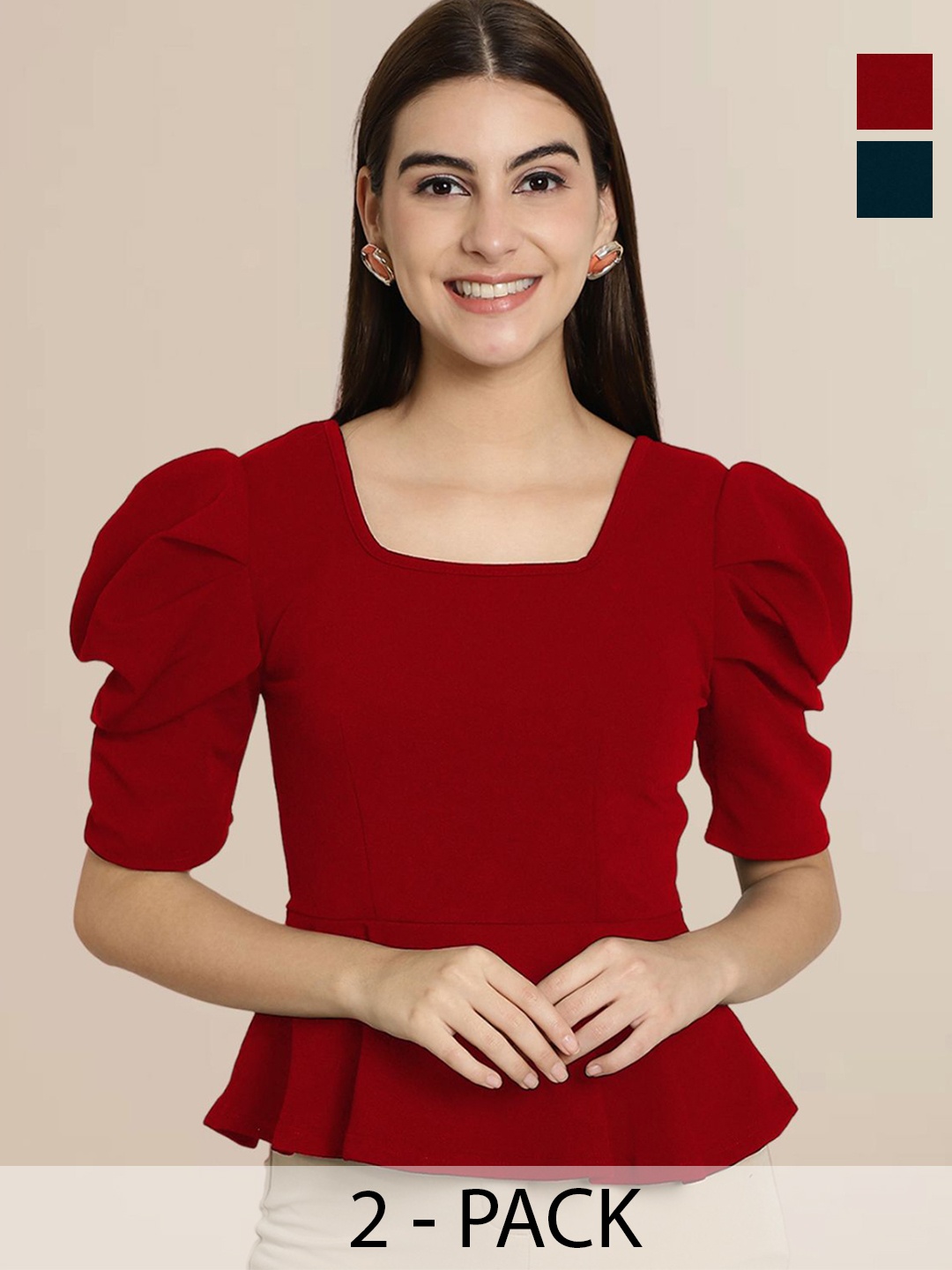 

Tromko Puff Sleeve Top, Multi