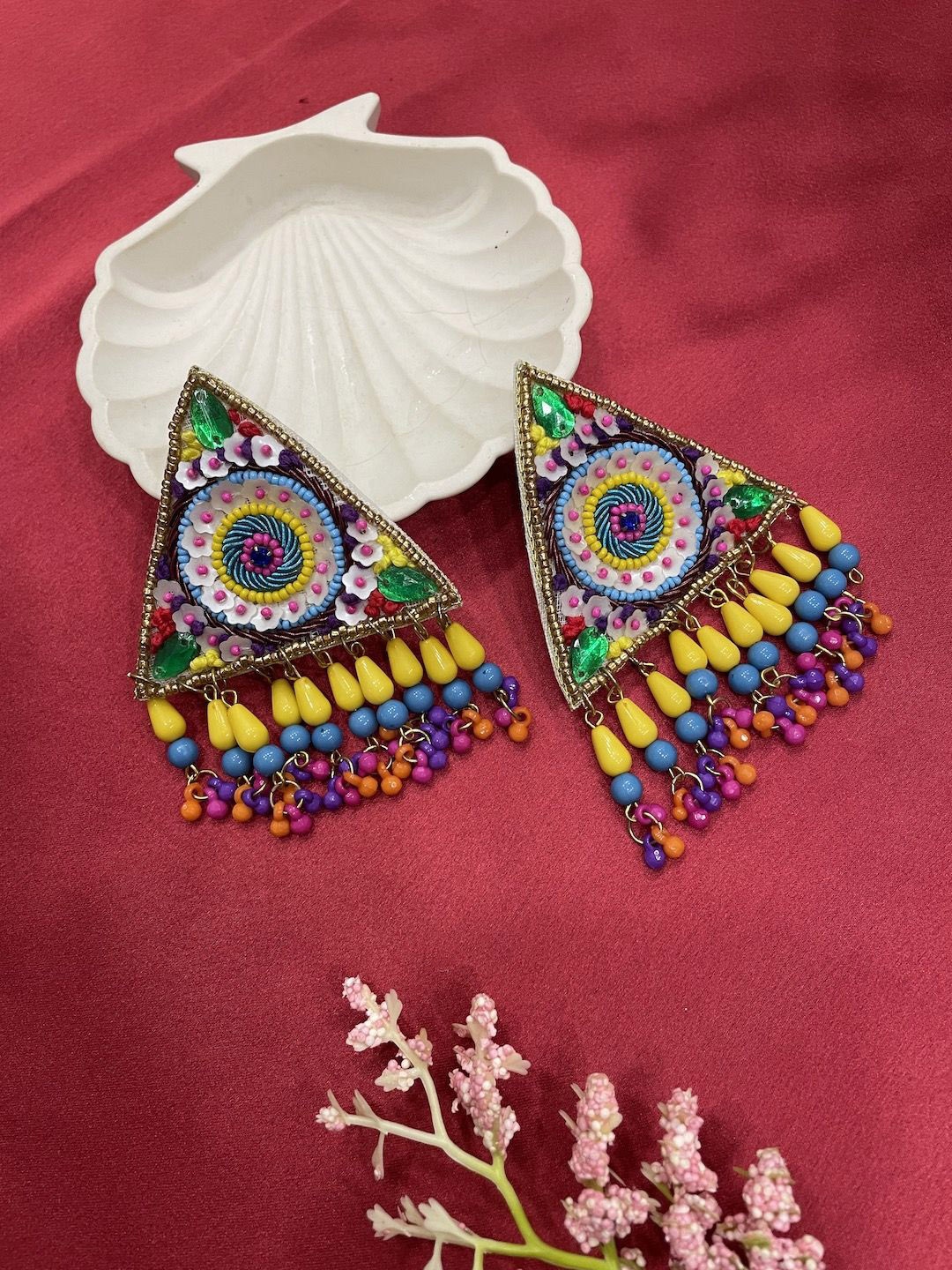 

Digital Dress Room Floral Studs Earrings, Multi