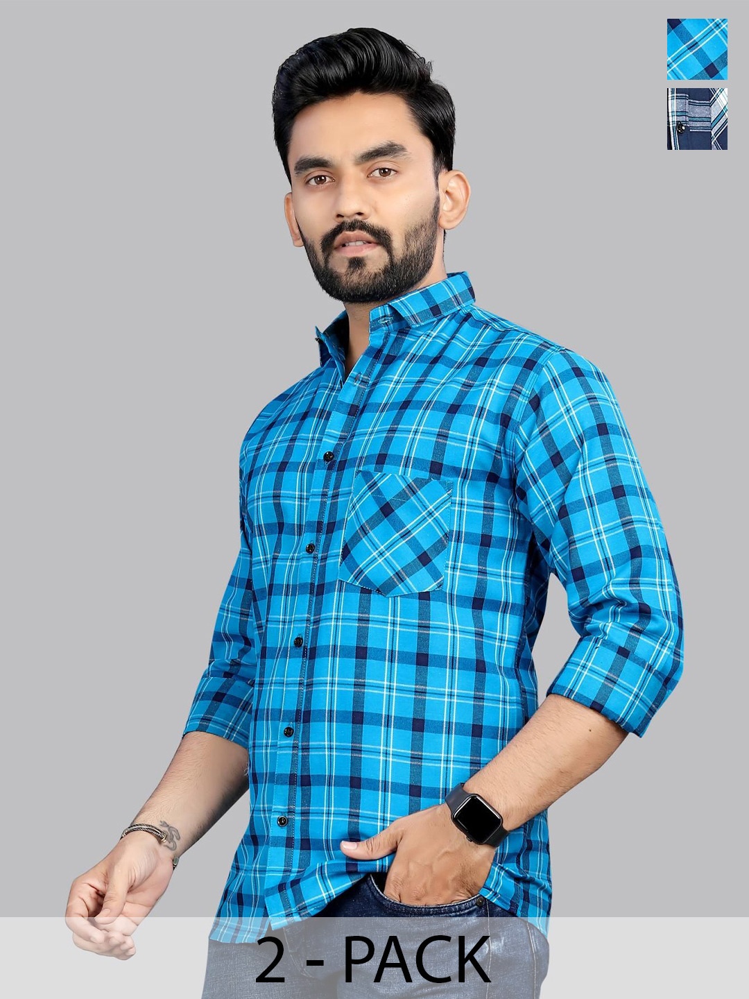 

Metronaut Men Classic Opaque Checked Casual Shirt, Multi