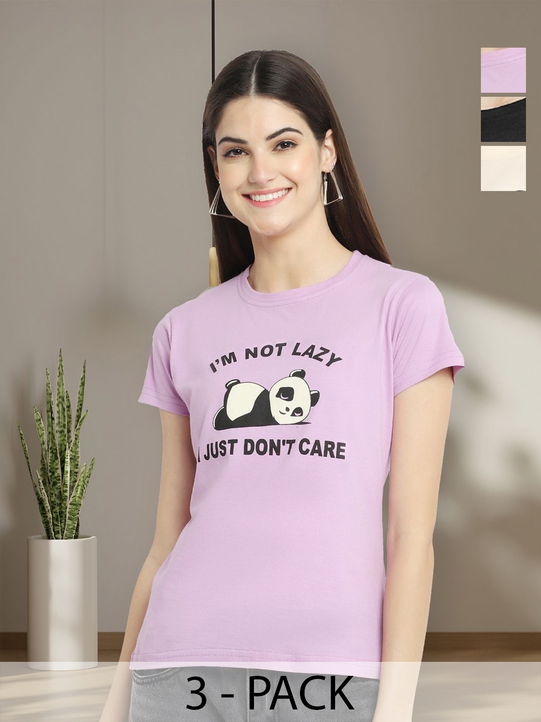 

Tromko Women Typography 3 Printed Applique T-shirt, Multi