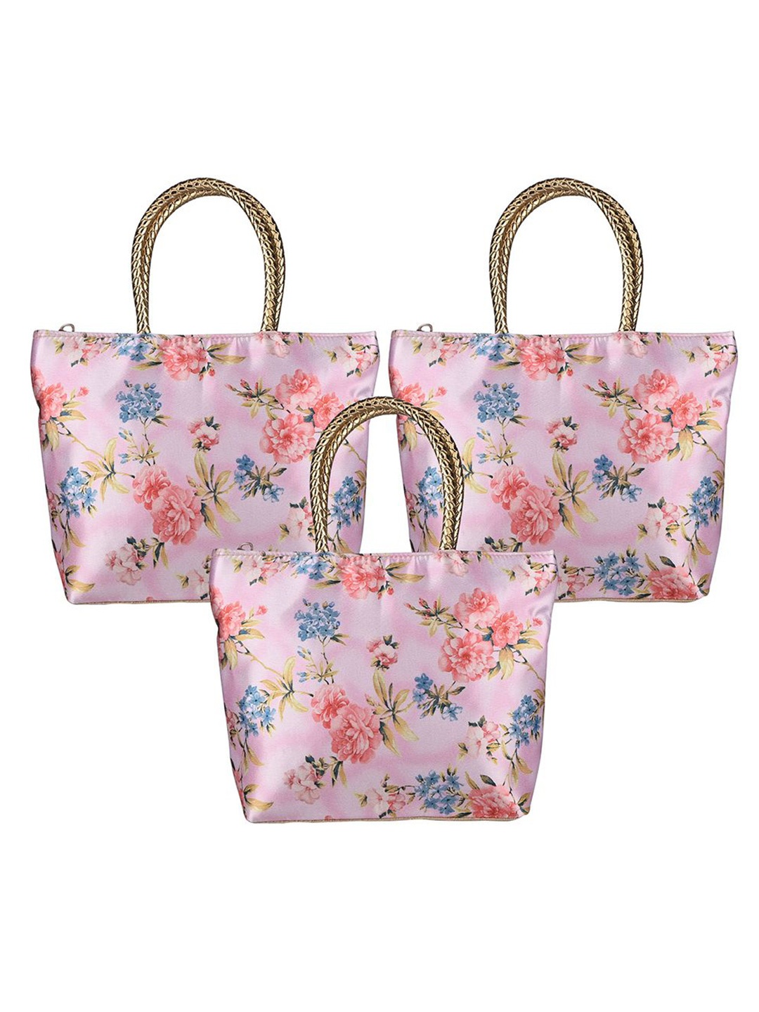 

Kuber Industries Floral Printed Shopper Shoulder Bag, Pink