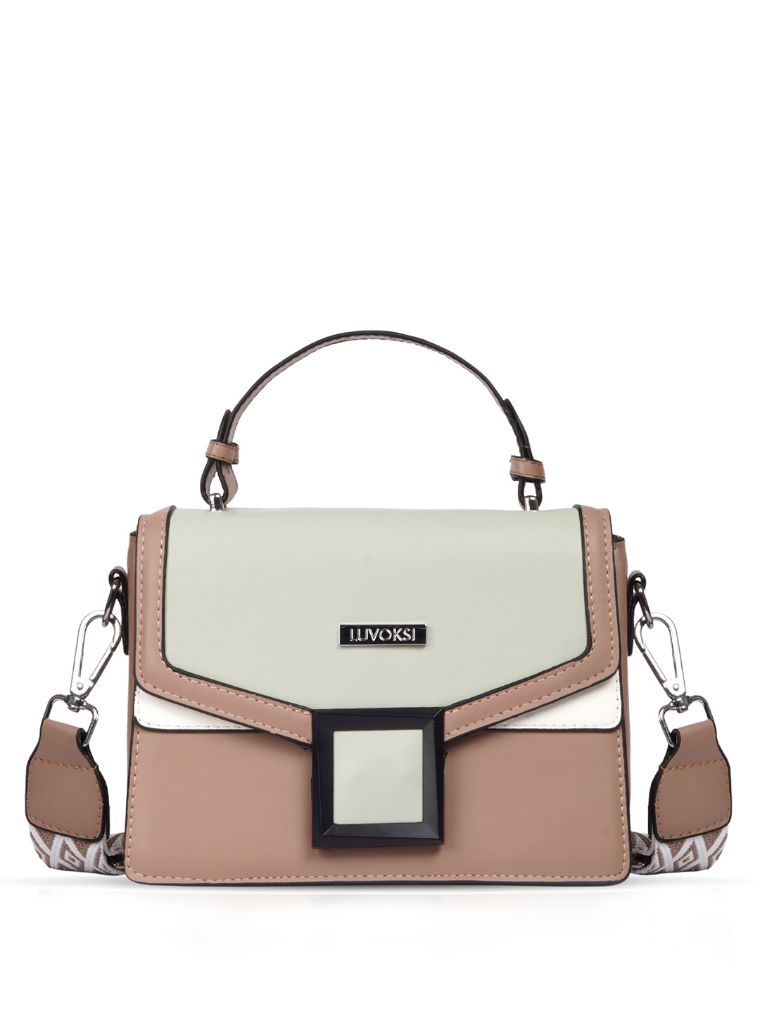 

Luvoksi Colourblocked PU Structured Sling Bag, Green