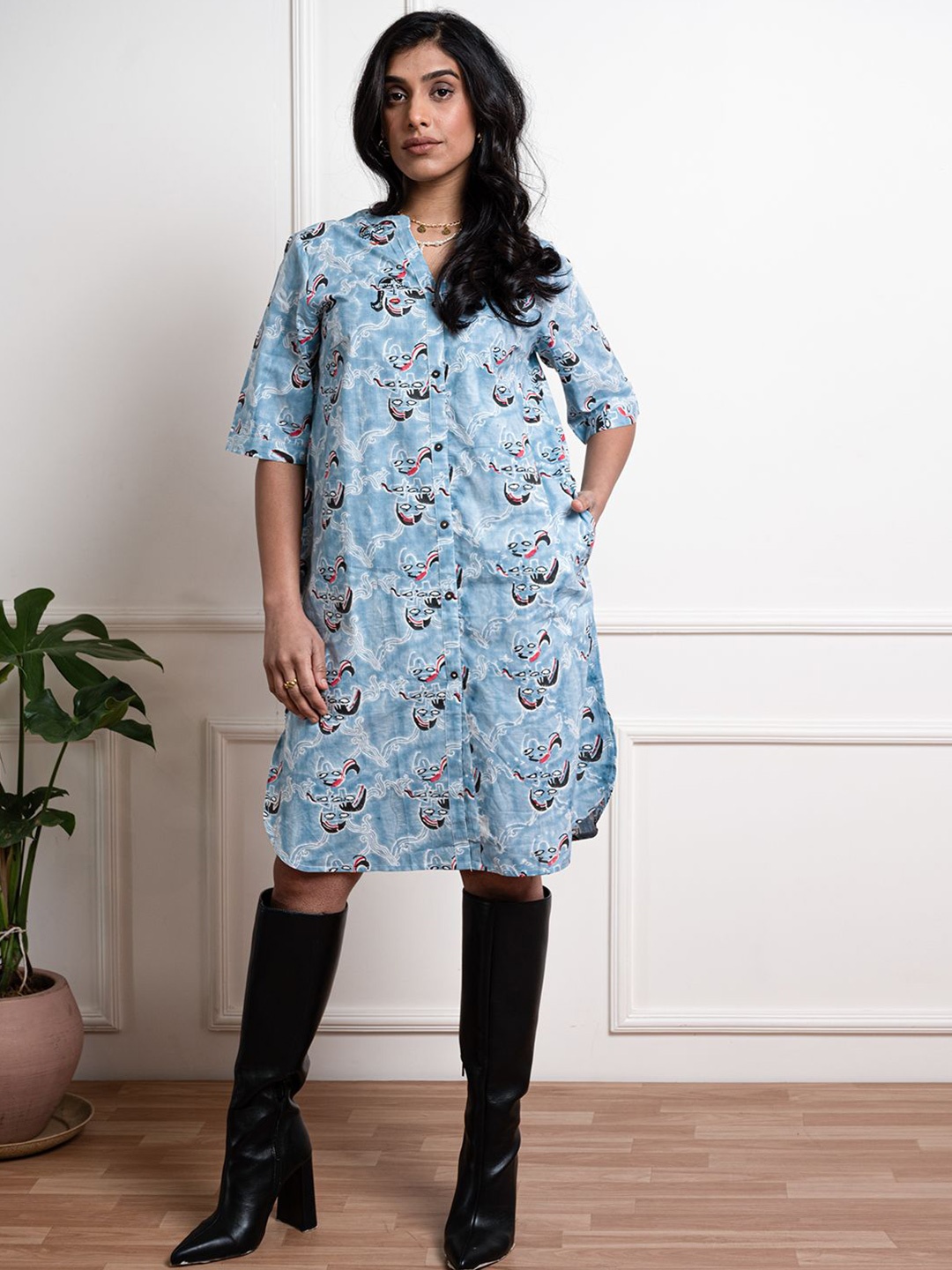 

WildMoss Print Dress, Blue