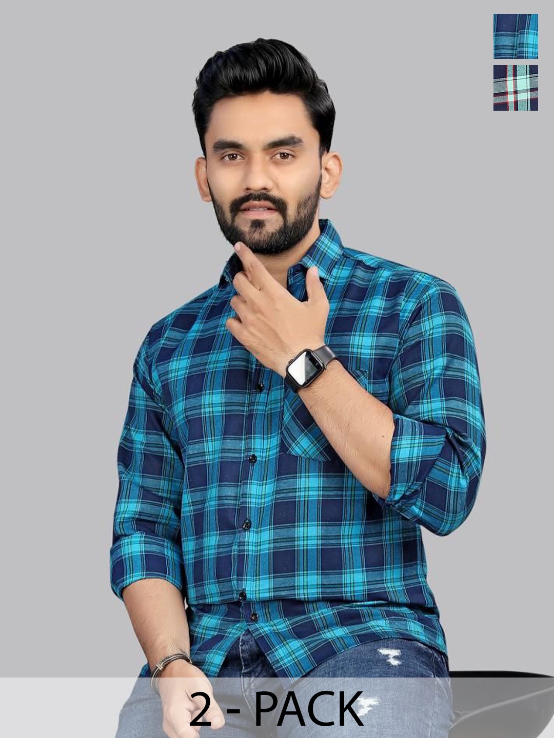 

Metronaut Men Classic Tartan Checks Opaque Checked Casual Shirt, Multi
