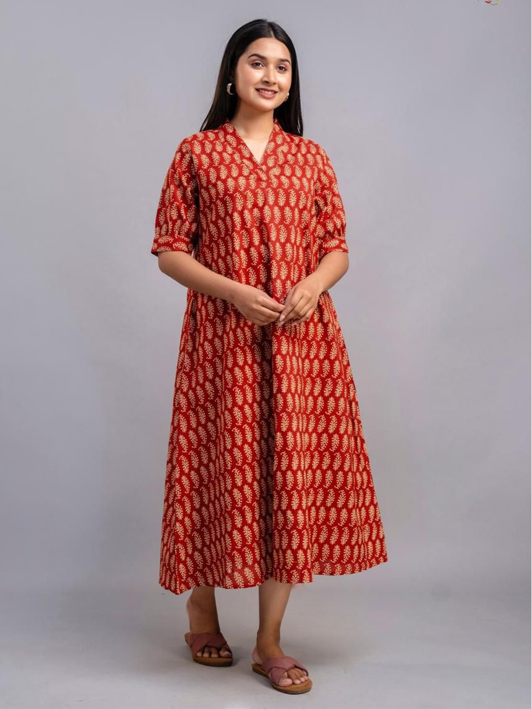 

krambica Print Shirt Midi Dress, Multi
