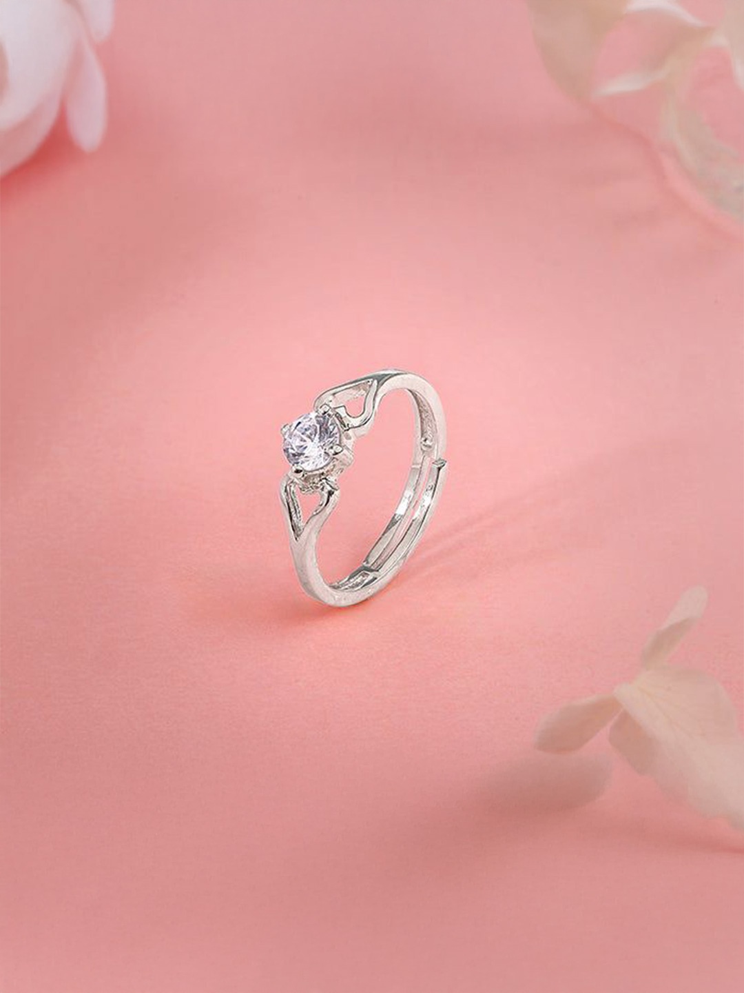 

GIVA Silver Heartlock Ring