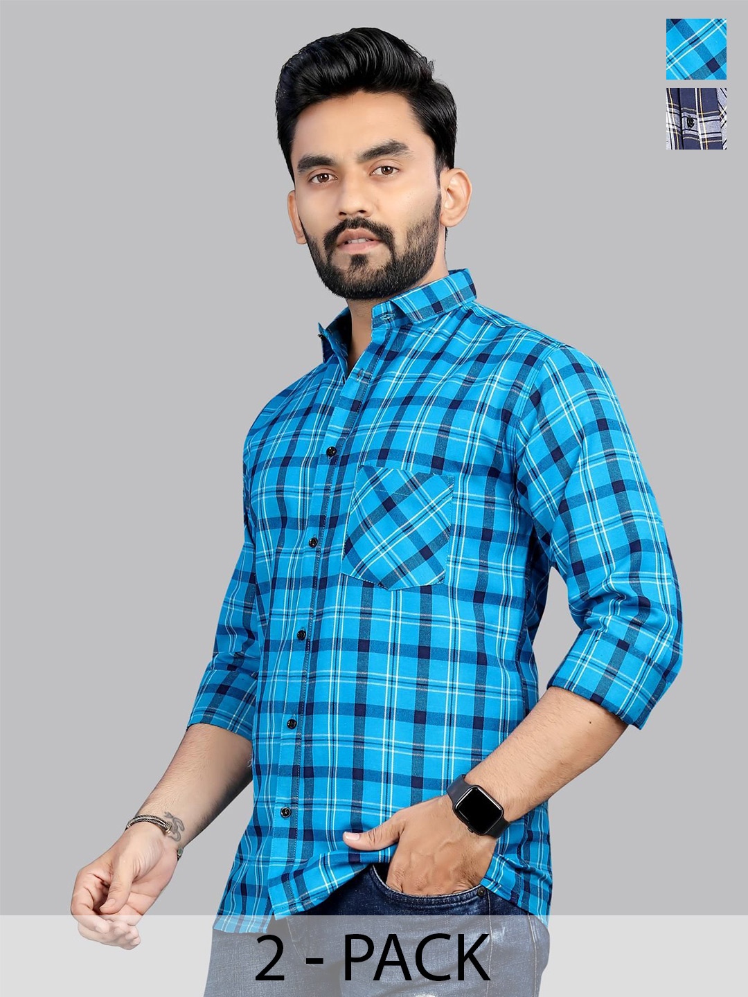 

Metronaut Men Classic Opaque Checked Casual Shirt, Multi