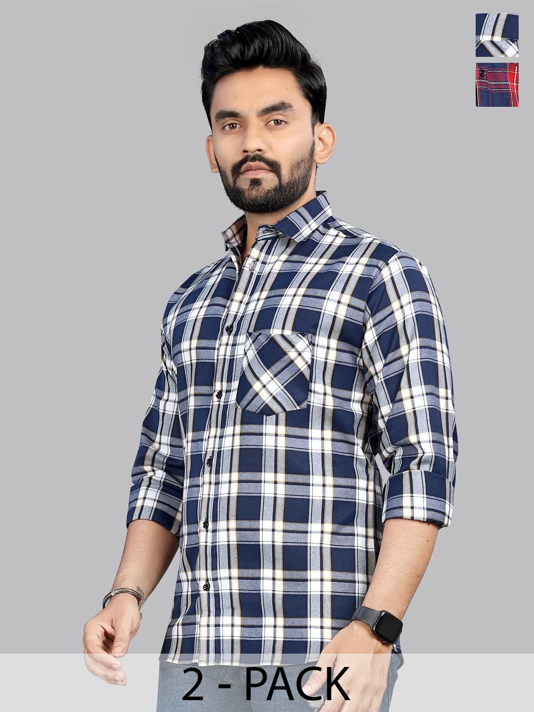

Metronaut Men Classic Tartan Checks Opaque Checked Casual Shirt, Multi
