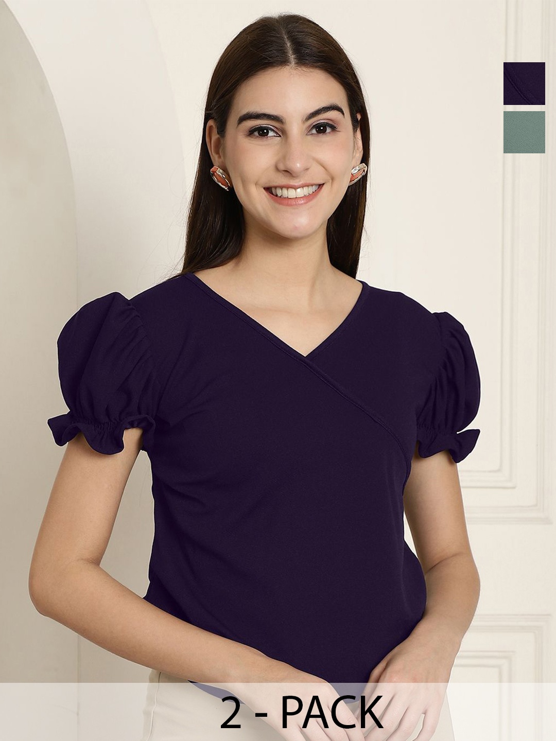 

Tromko Puff Sleeve Top, Multi