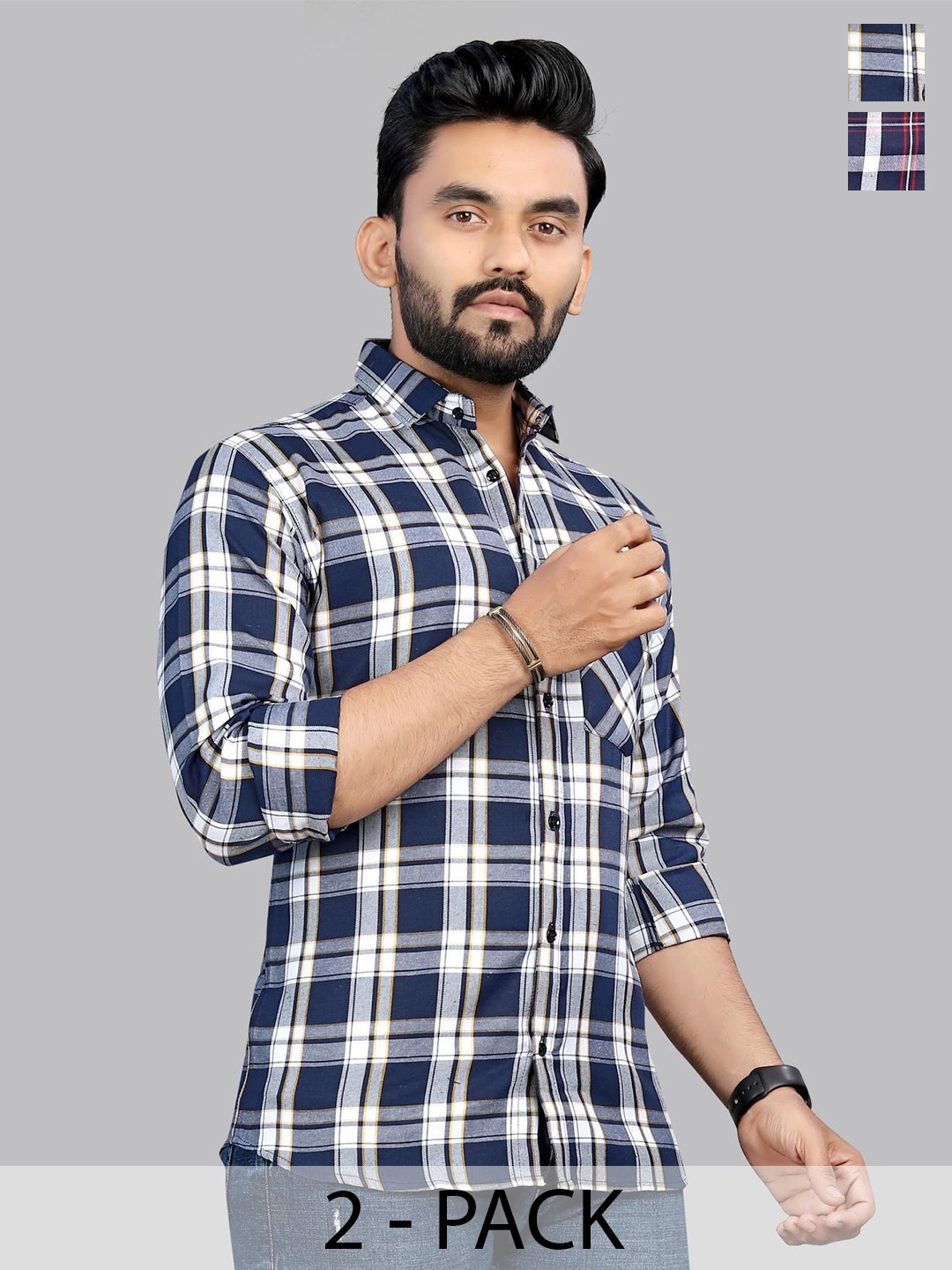 

Metronaut Men Classic Tartan Checks Opaque Checked Casual Shirt, Multi