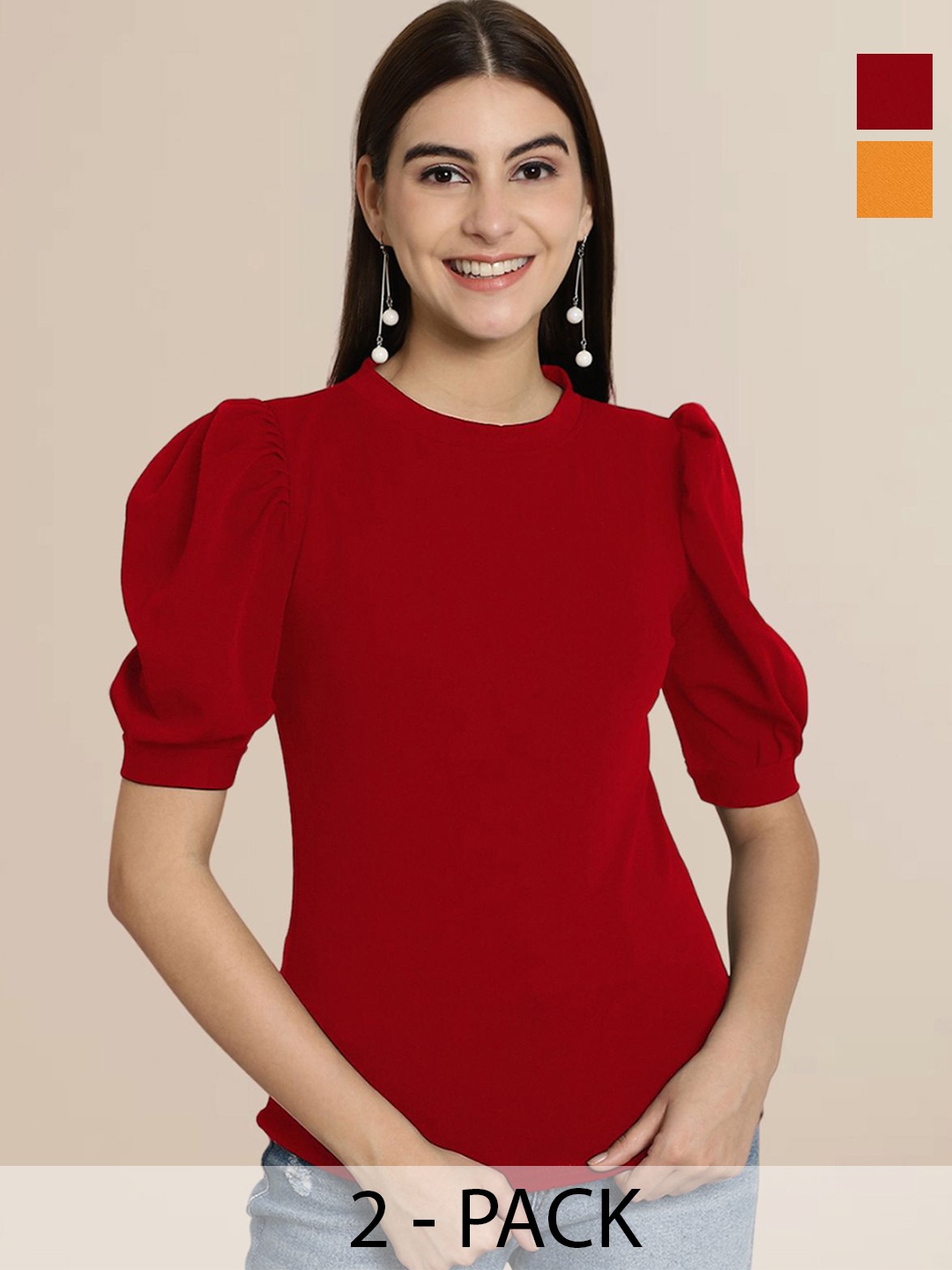 

Tromko Puff Sleeve Top, Multi
