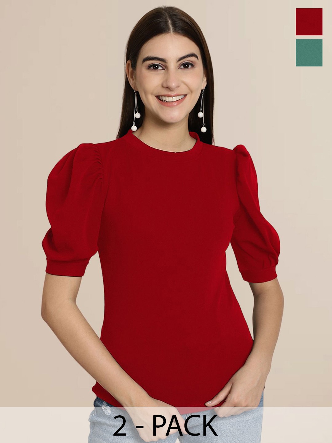 

Tromko Puff Sleeve Top, Multi