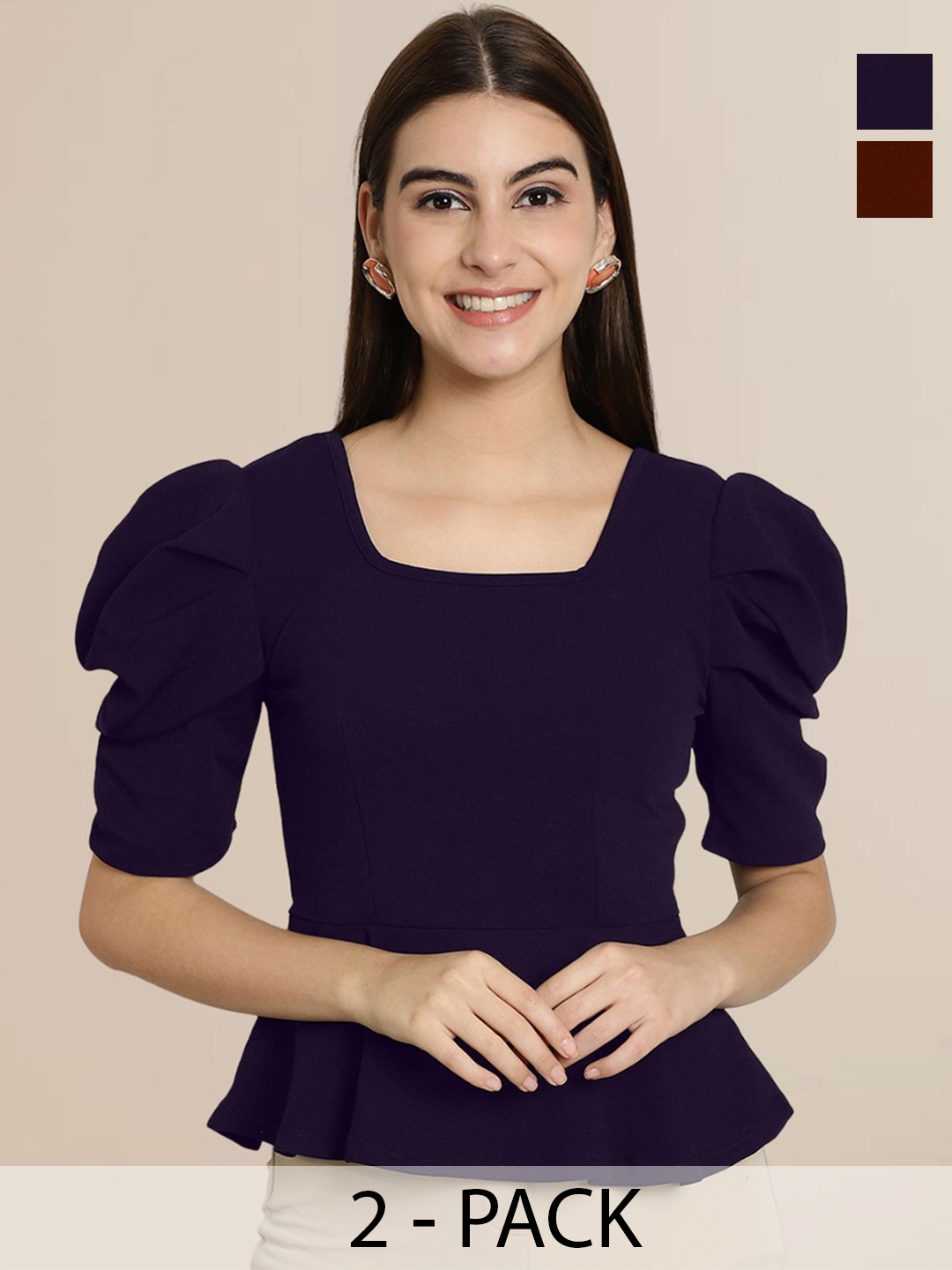 

Tromko Sweetheart Neck Puff Sleeve Top, Multi