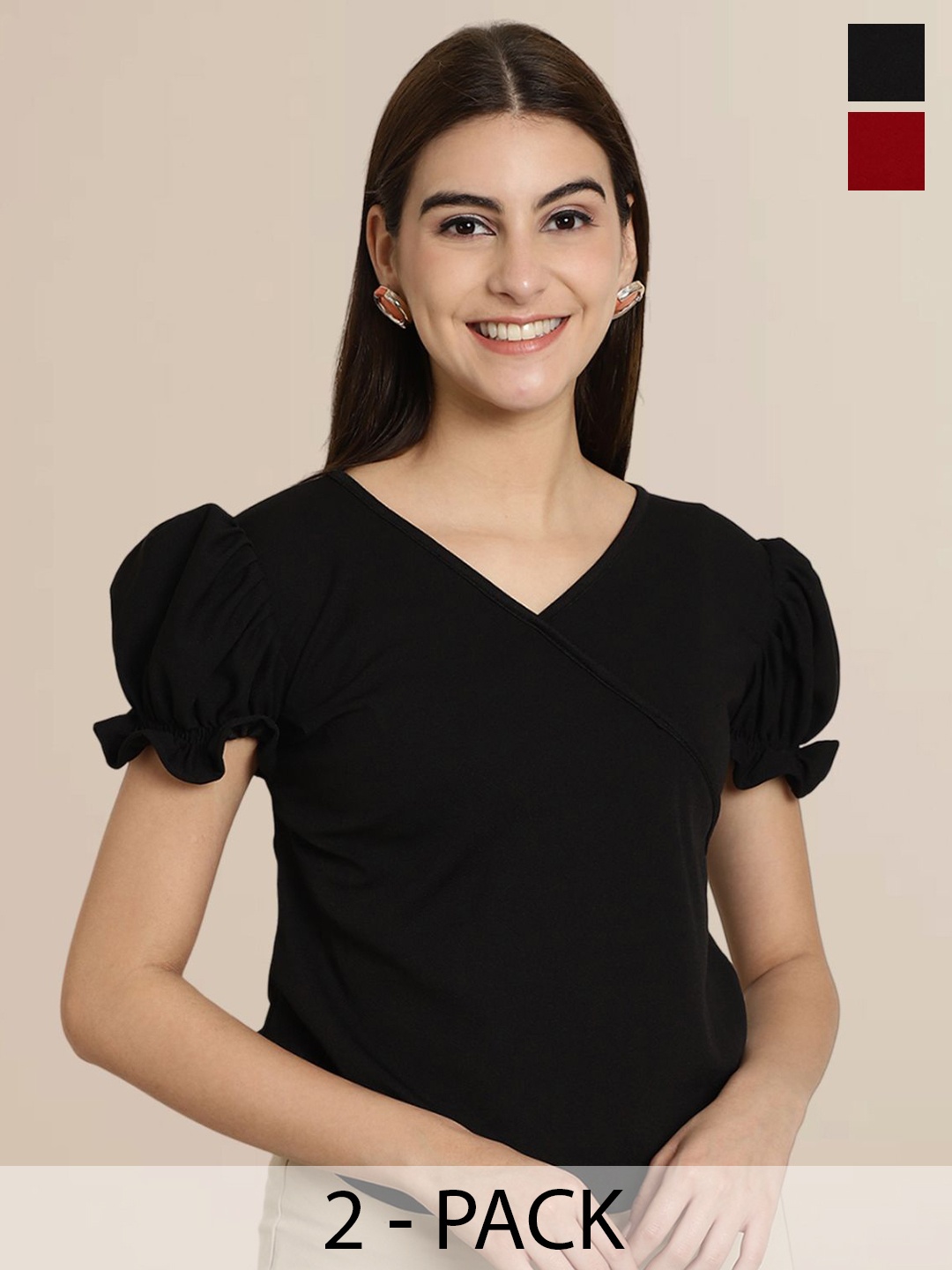 

Tromko Puff Sleeve Top, Multi