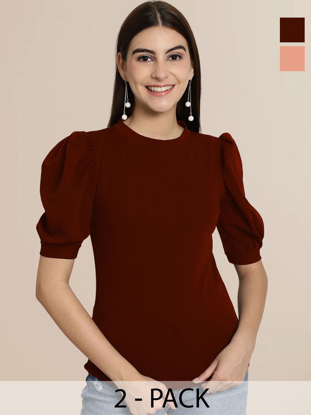 

Tromko Puff Sleeve Top, Multi