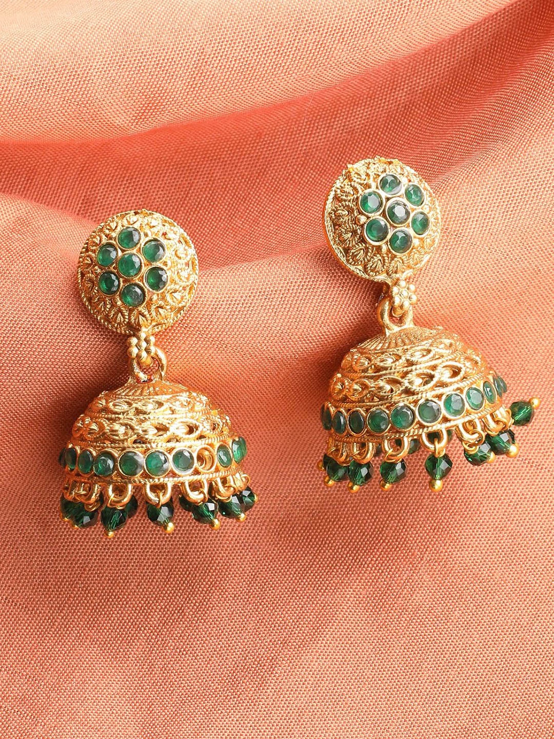 

NILA Contemporary Jhumkas Earrings, Gold