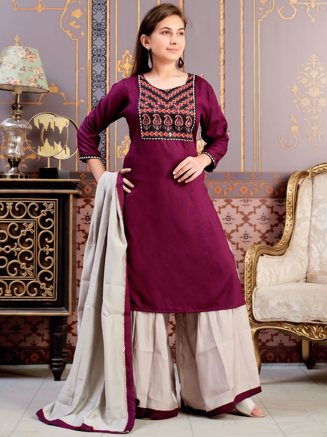 

BAESD Girls Kurta, Purple
