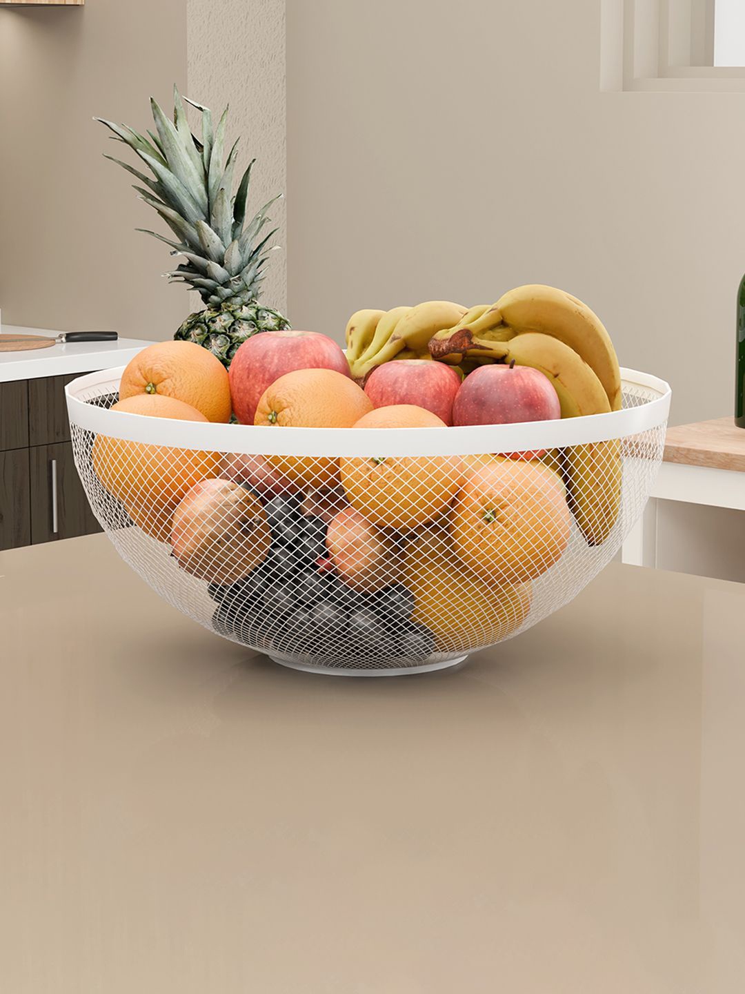 

Kuber Industries White &Yellow Fruit and Vegetable Basket