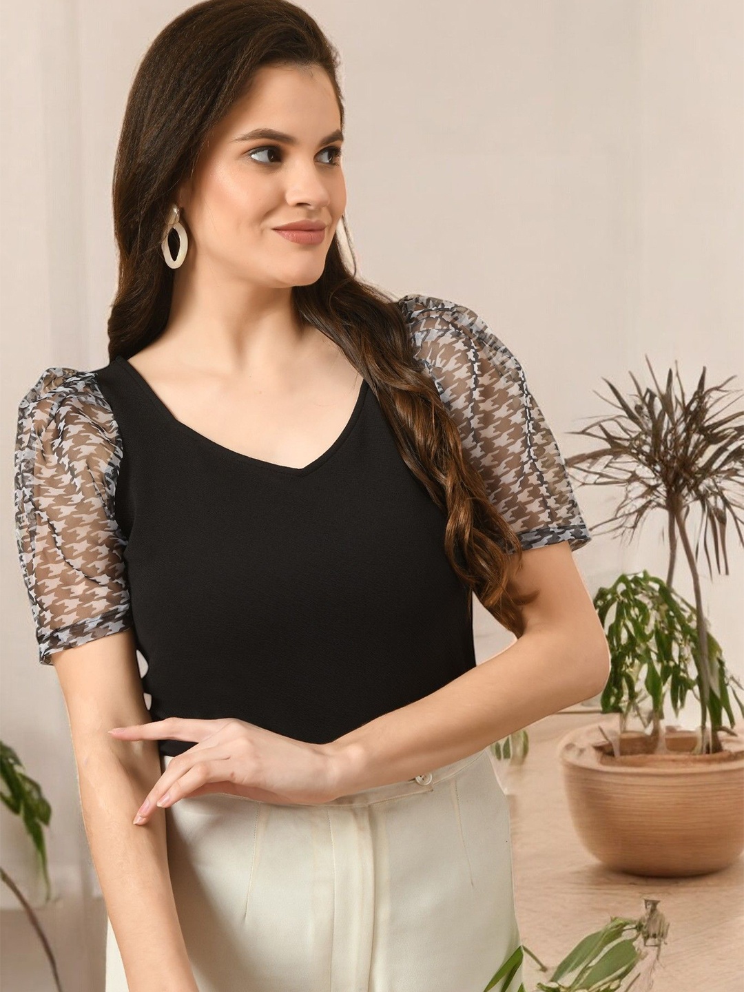 

Arbiter Collection Puff Sleeve Top, Black