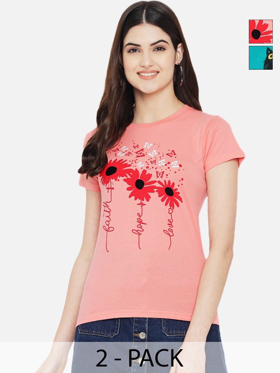 

Tromko Women Typography Printed T-shirt, Multi