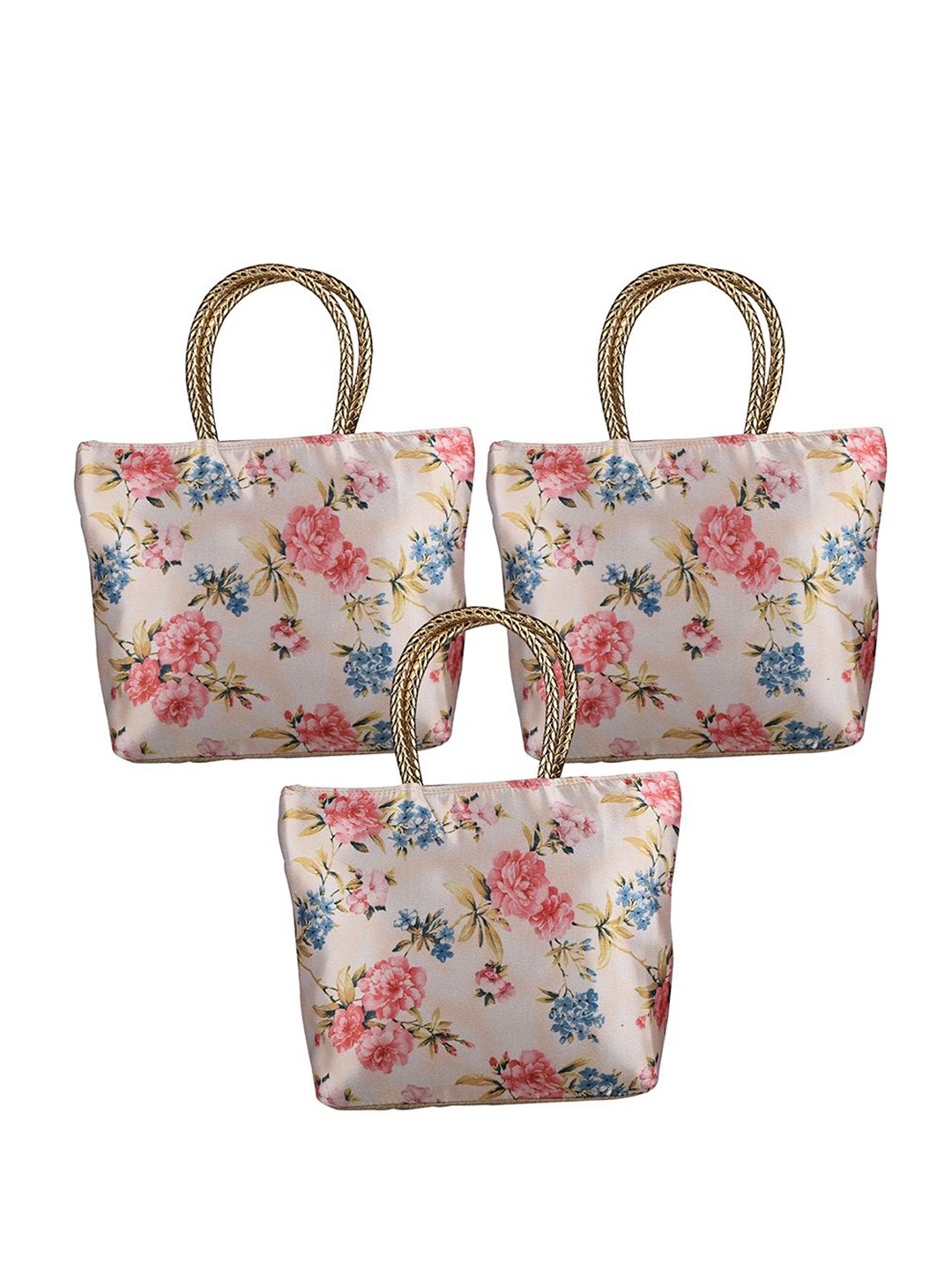 

Kuber Industries Floral Printed Structured Shoulder Bag, Gold