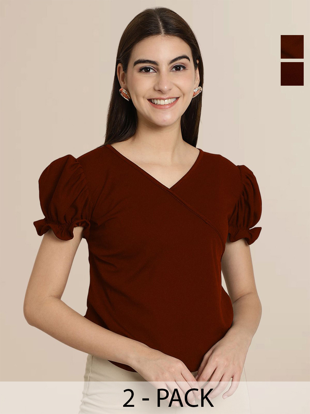 

Tromko Puff Sleeve Top, Multi