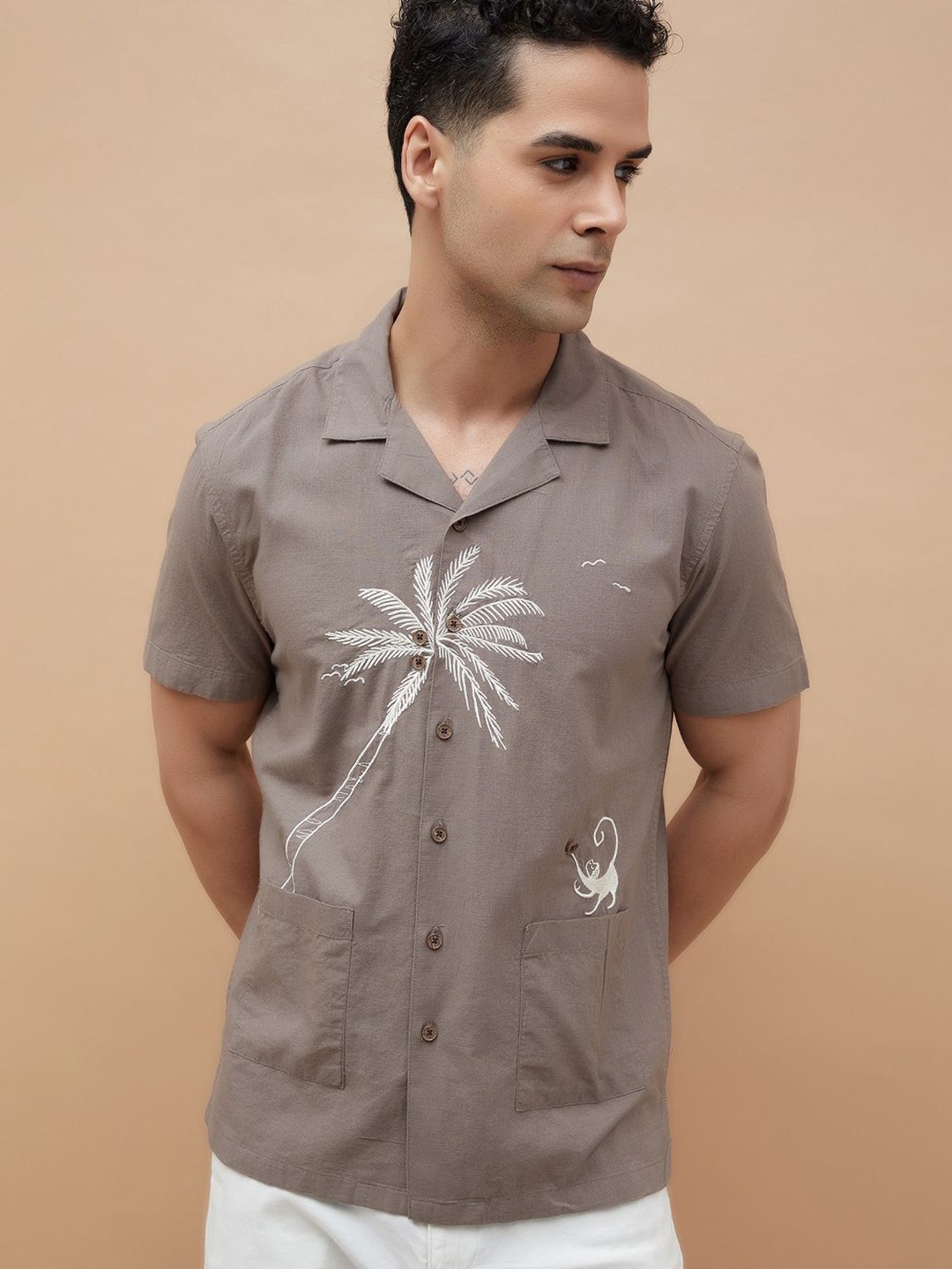 

CODE by Lifestyle Men Floral Opaque Casual Shirt, Brown