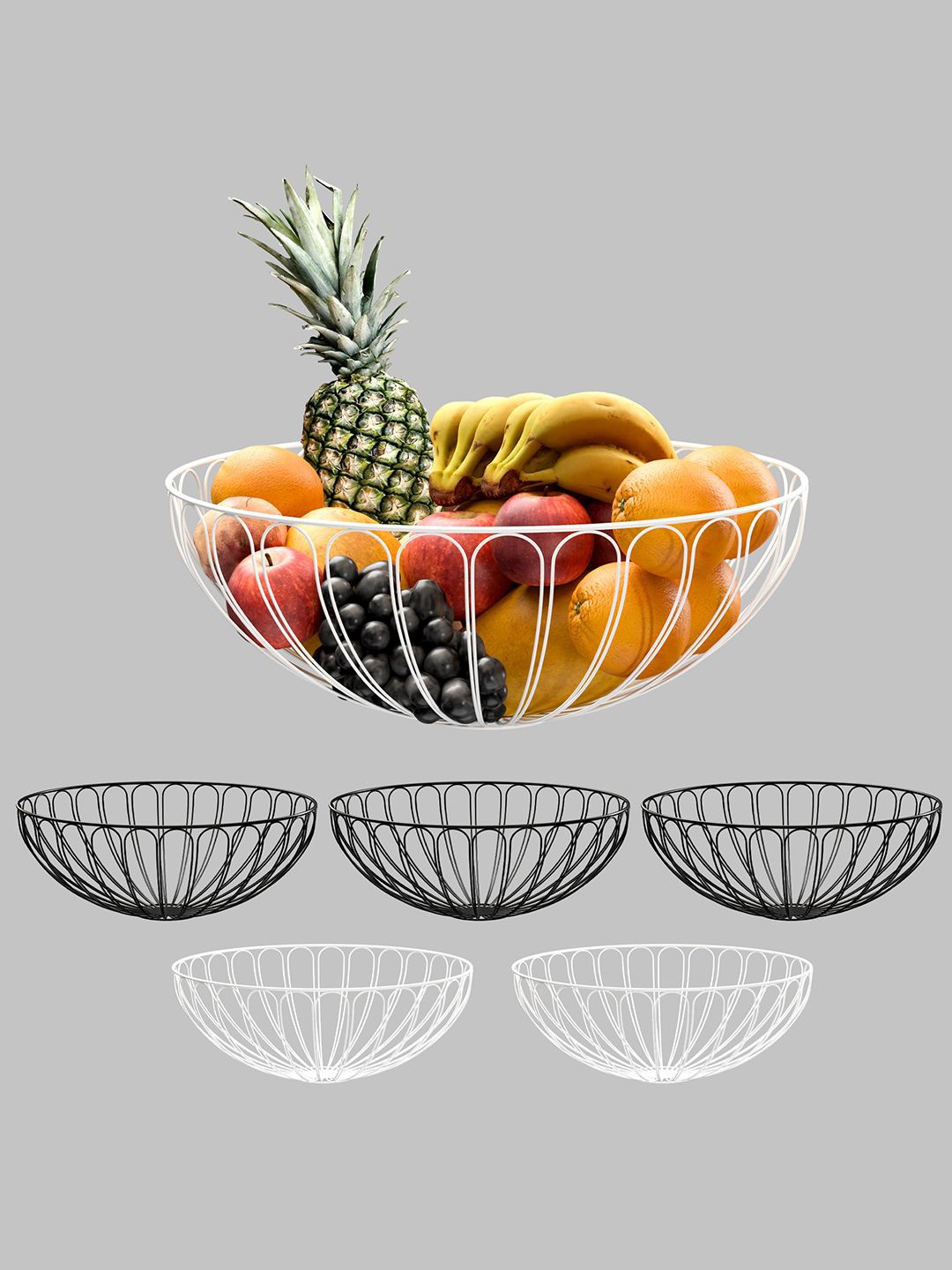 

Kuber Industries Black & White Fruit and Vegetable Basket