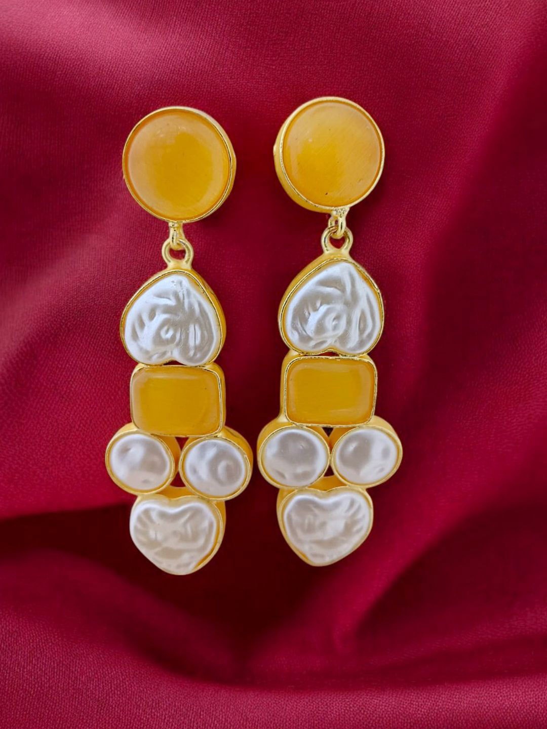 

TISHUL JEWELS Classic Drop Earrings, Yellow