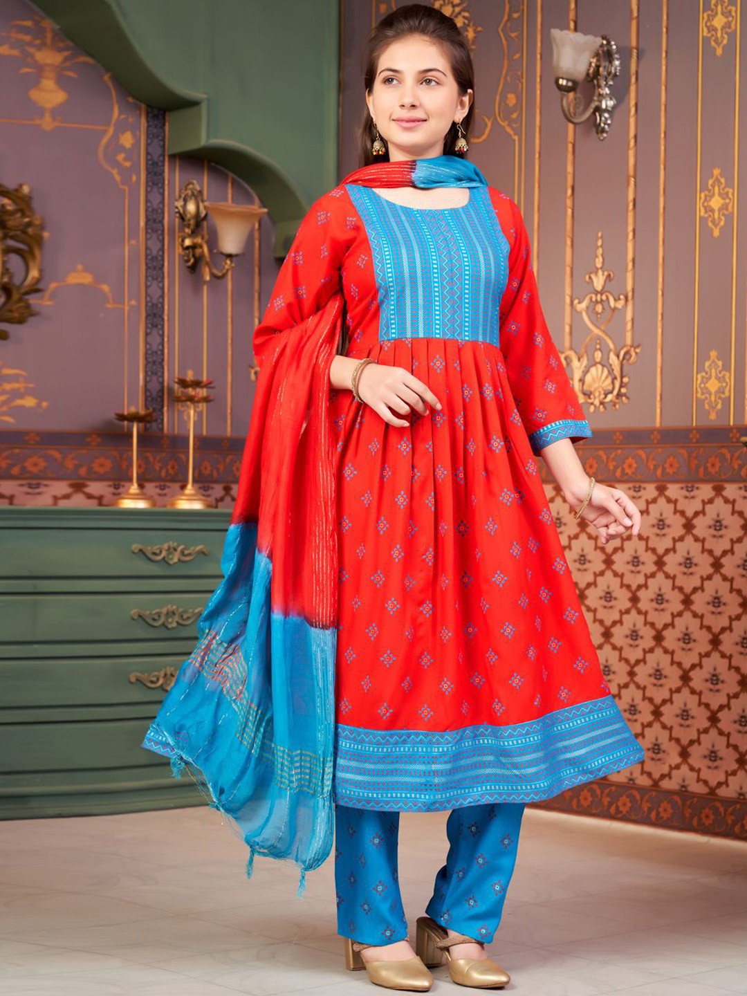 

BAESD Girls Kurta, Red