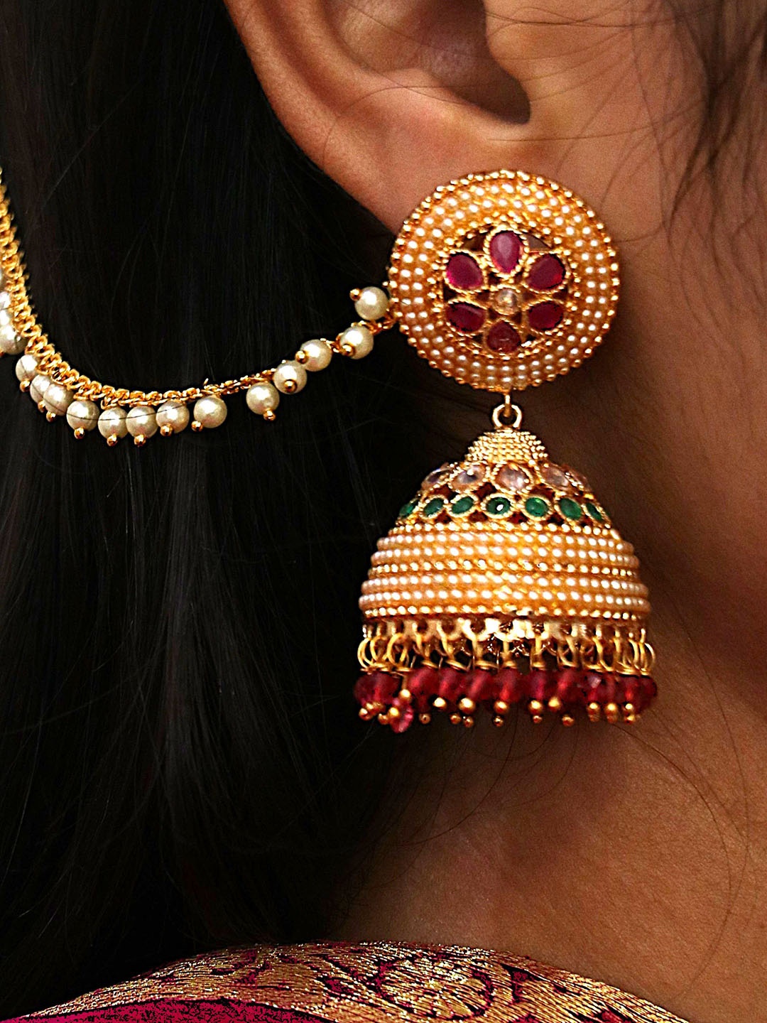 

NILA Contemporary Jhumkas Earrings, Gold
