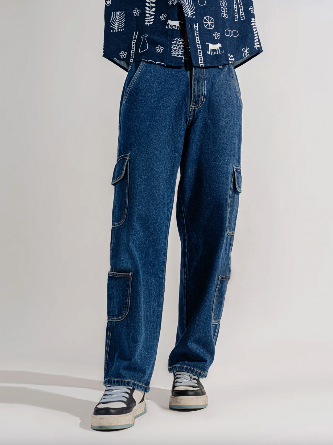 

MASTERLY WEFT Men Super Slash Knee Stretchable Jeans, Blue