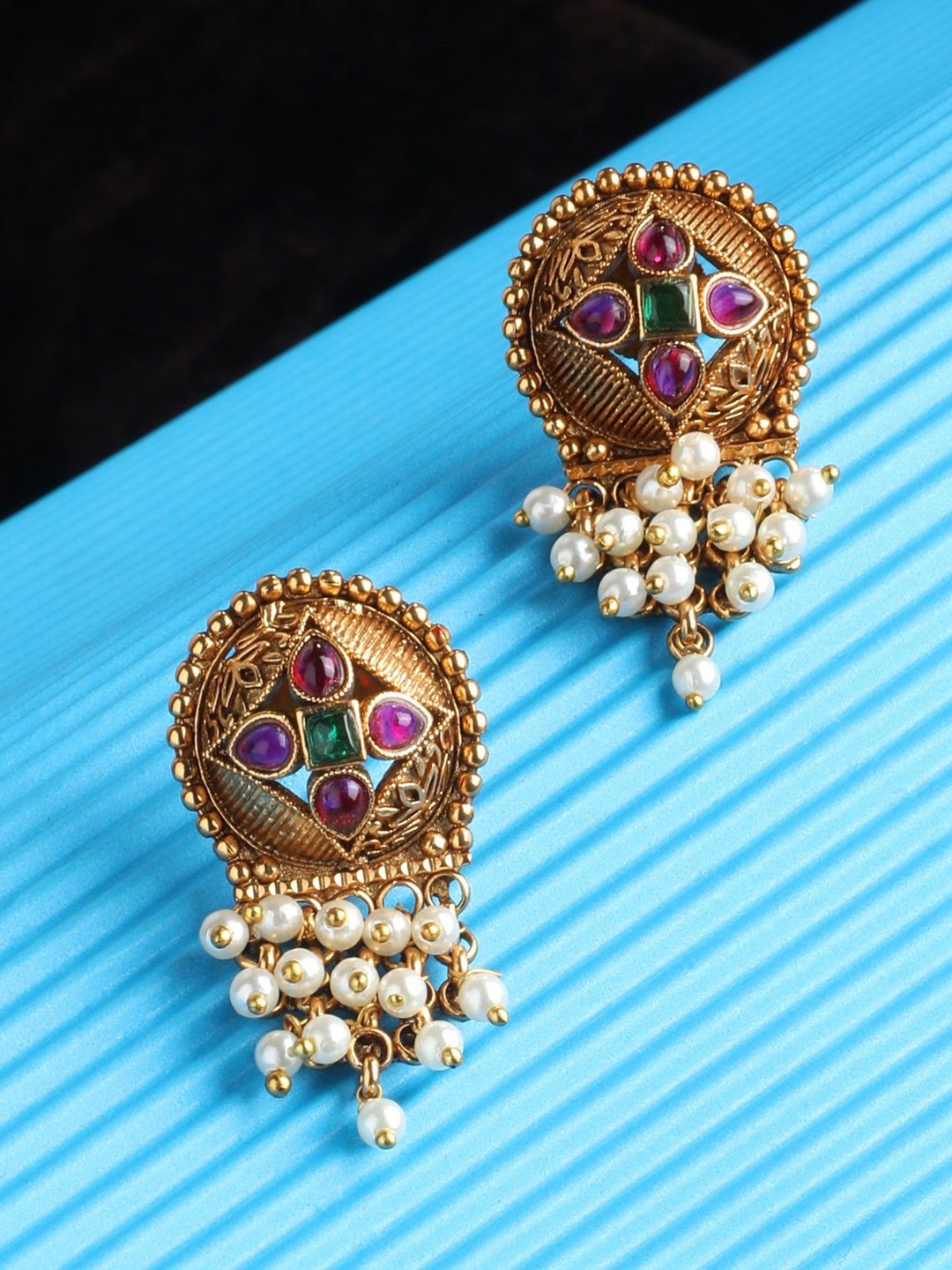 

NILA Contemporary Jhumkas Earrings, Gold