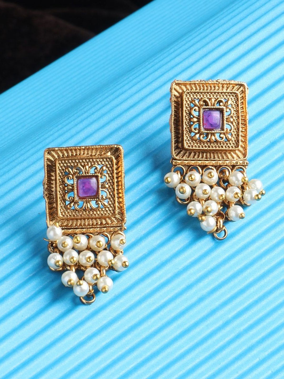 

NILA Contemporary Drop Earrings, Gold