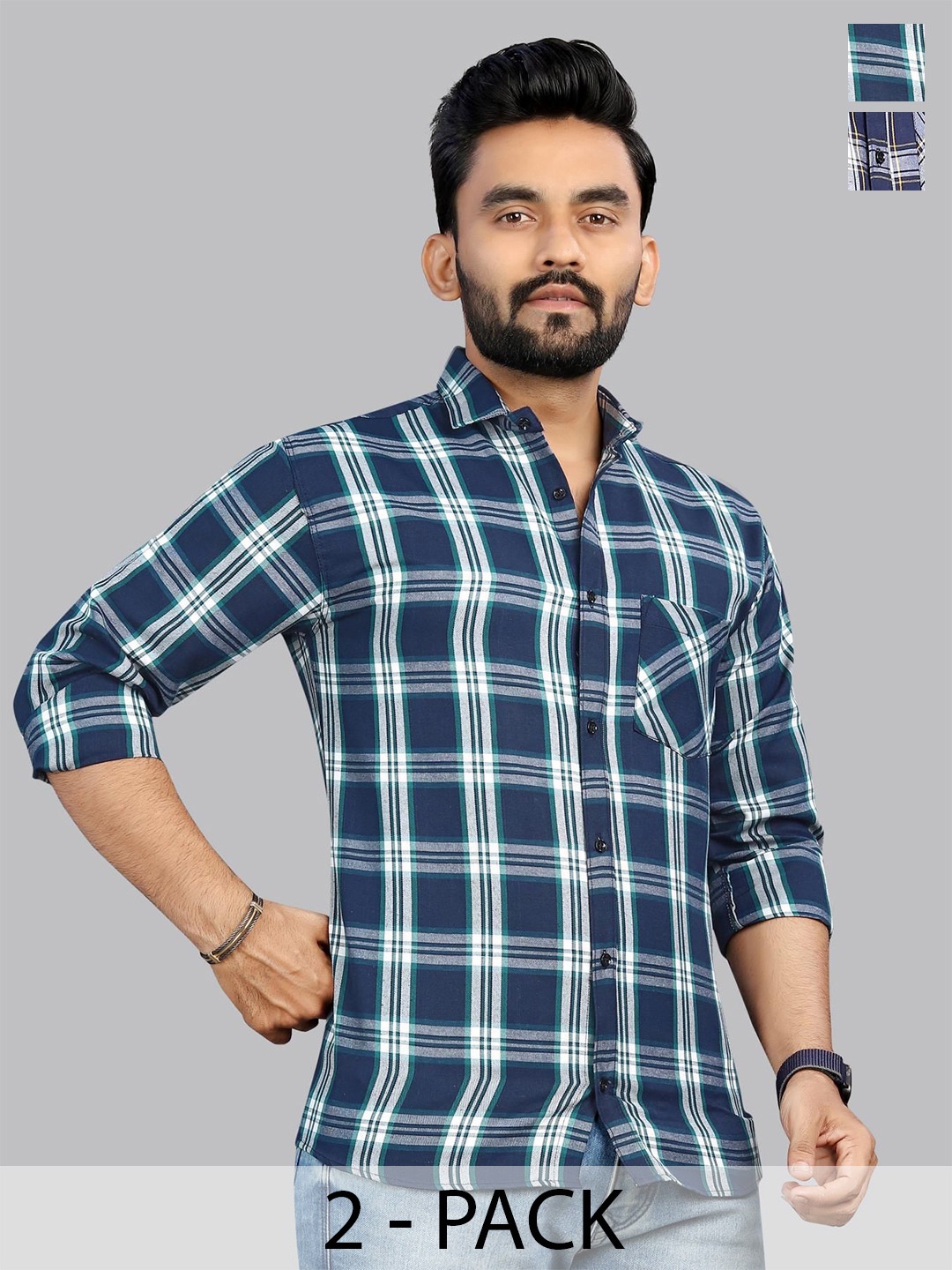 

Metronaut Men Classic Tartan Checks Opaque Checked Casual Shirt, Multi