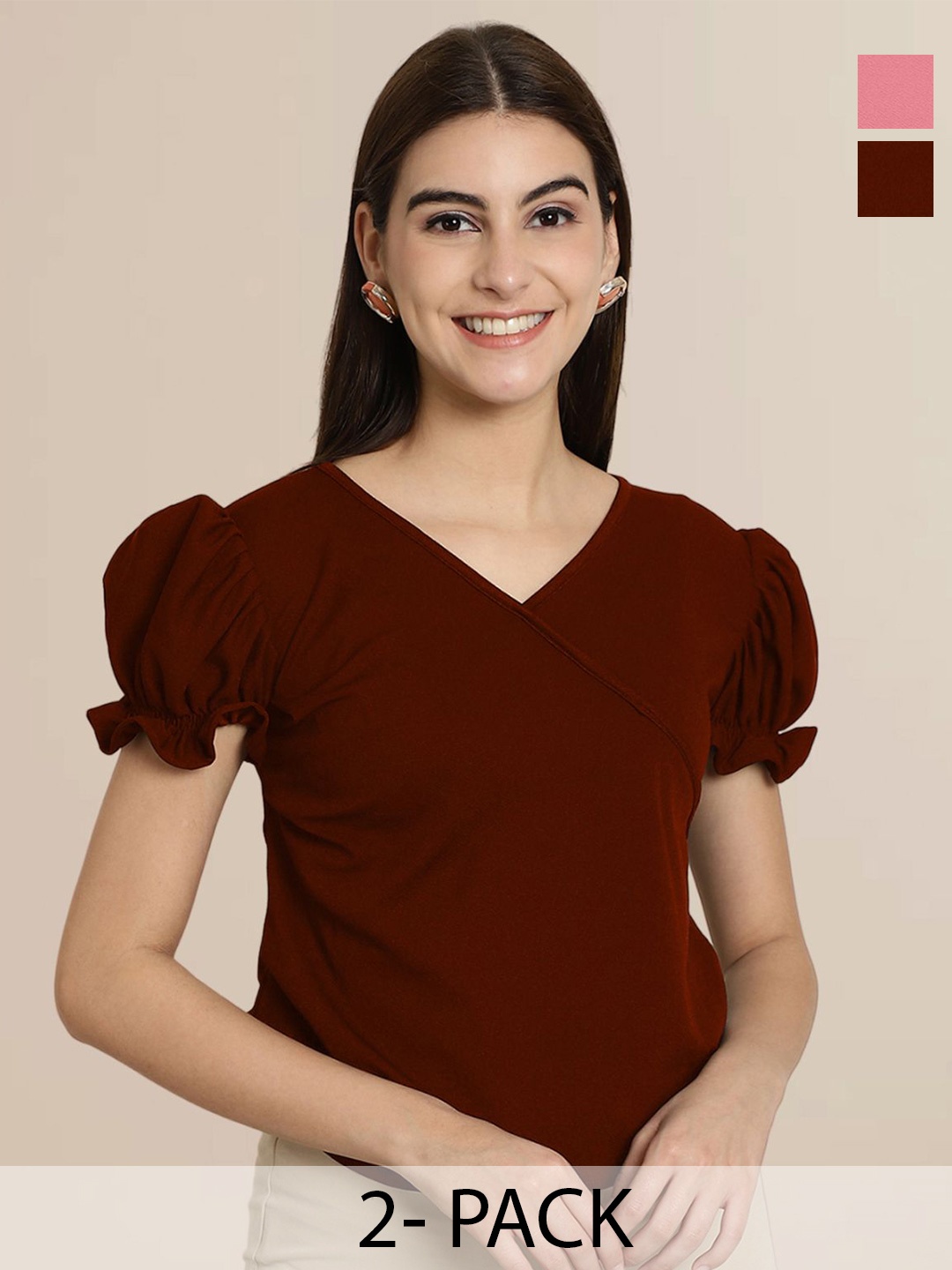 

Tromko Puff Sleeve Top, Multi