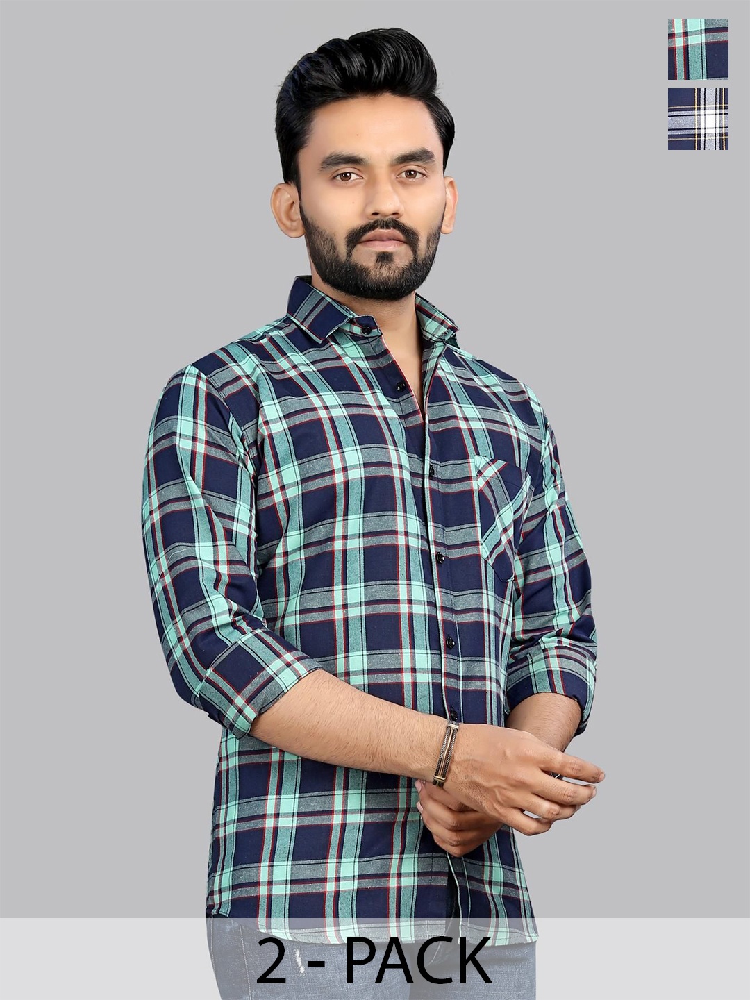 

Metronaut Men Classic Opaque Checked Casual Shirt, Multi