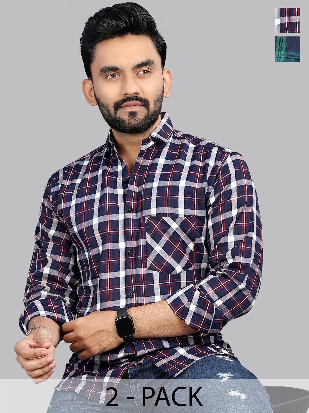 

Metronaut Men Classic Opaque Checked Casual Shirt, Multi