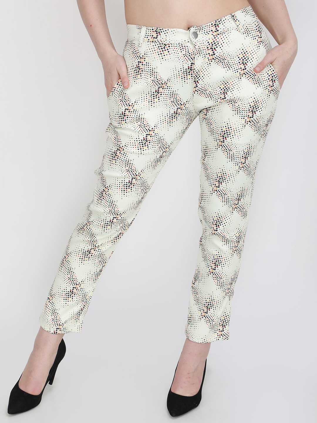 

JAKANARY Women Printed Relaxed Easy Wash Trousers, Multi