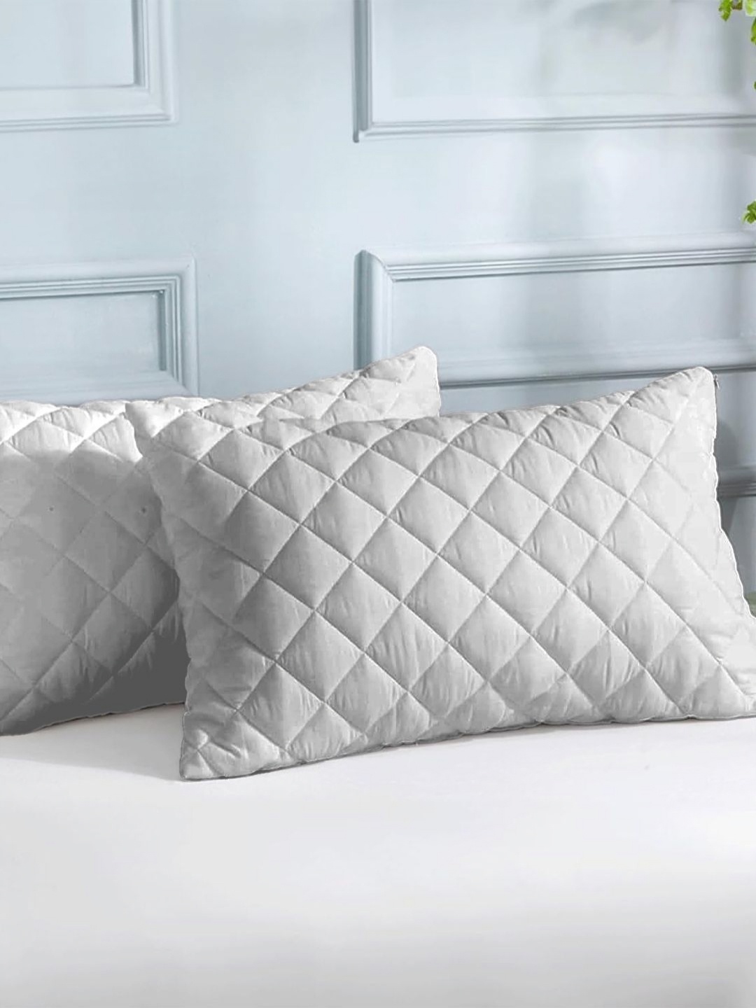 

LINENWALAS Happy Sleeping Silver-Toned 2 Pcs Abstract Pure Cotton Rectangle Pillow Covers