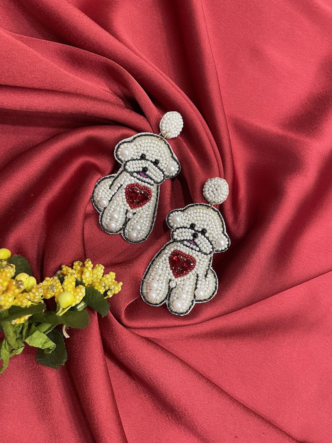 

Digital Dress Room Heart Shaped Drop Earrings, Multi