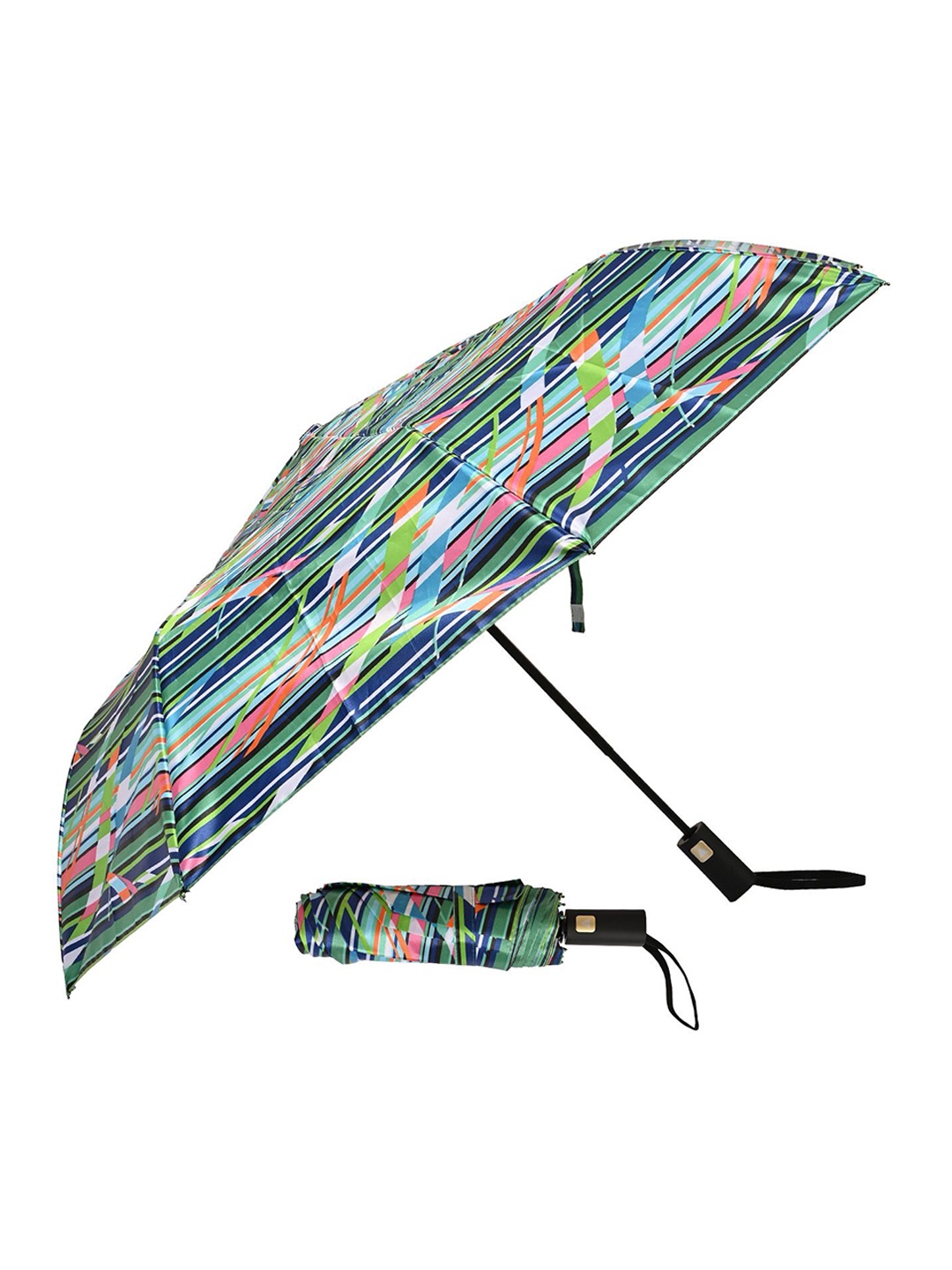 

LOOM LEGACY Semi-Automatic 3 Fold Geometric Umbrellas, Green