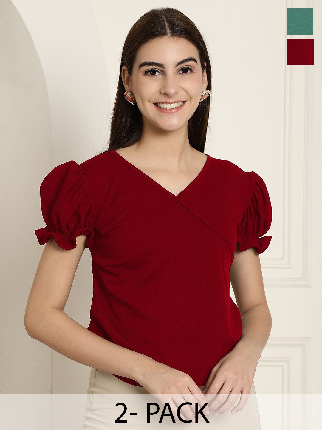 

Tromko Puff Sleeve Top, Multi