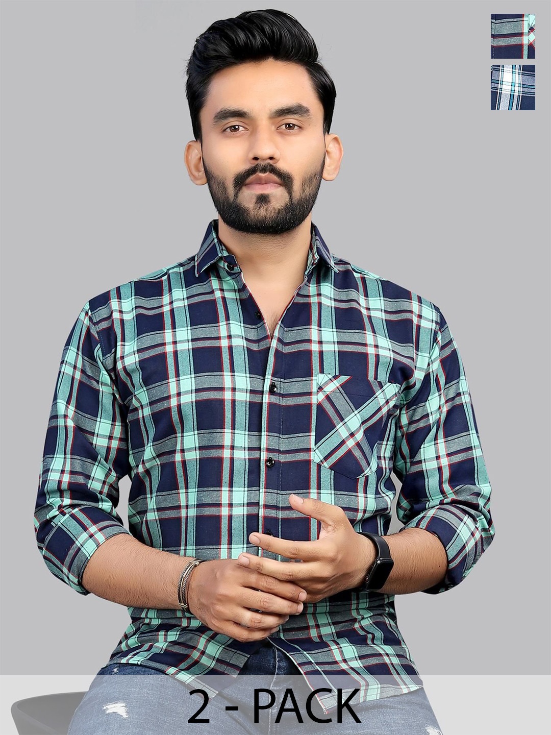 

Metronaut Men Classic Tartan Checks Opaque Checked Casual Shirt, Multi