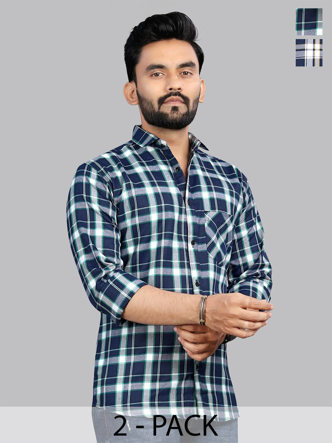 

Metronaut Men Classic Tartan Checks Opaque Checked Casual Shirt, Multi