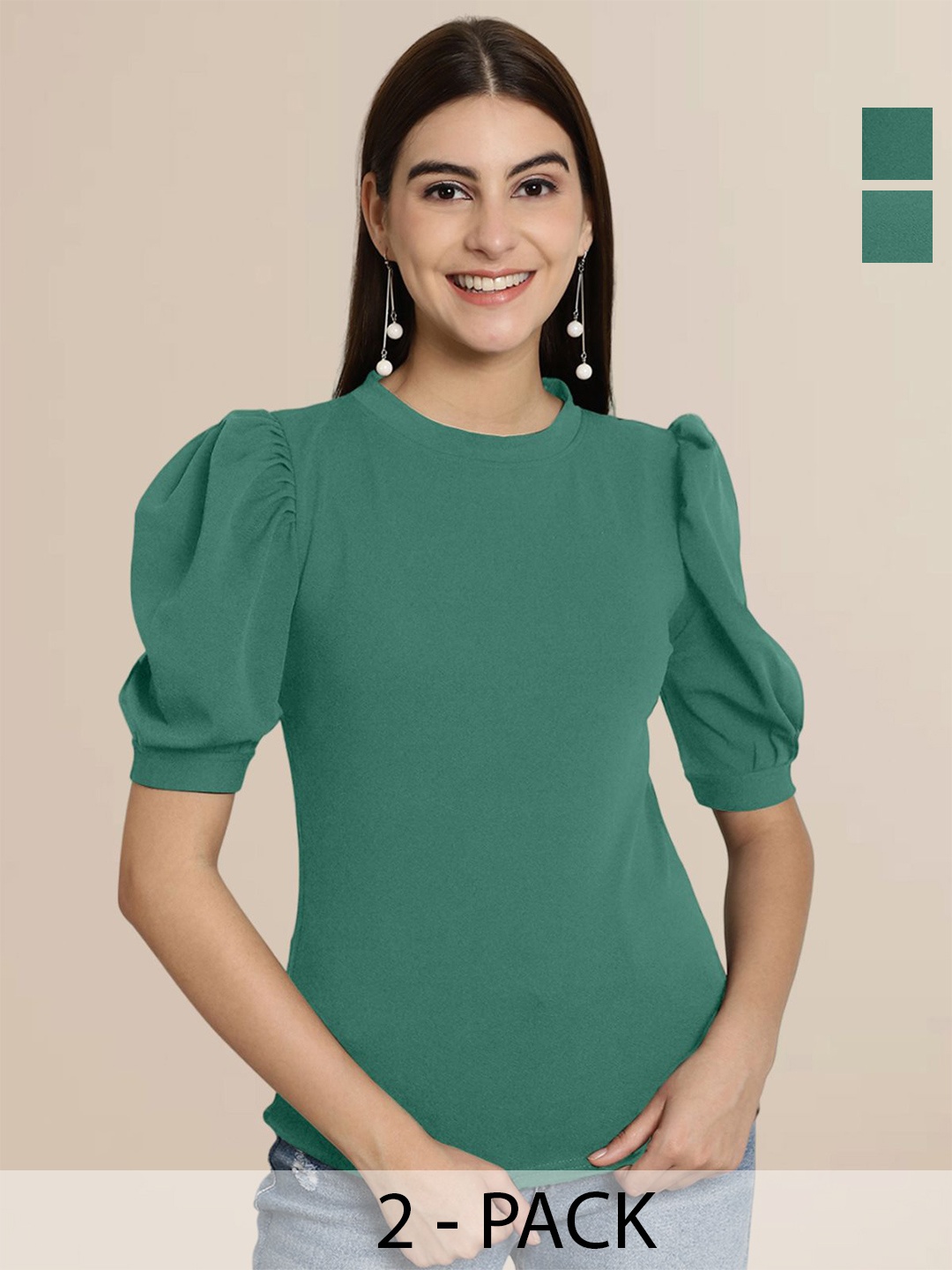 

Tromko Women Pack of 2 Green Top