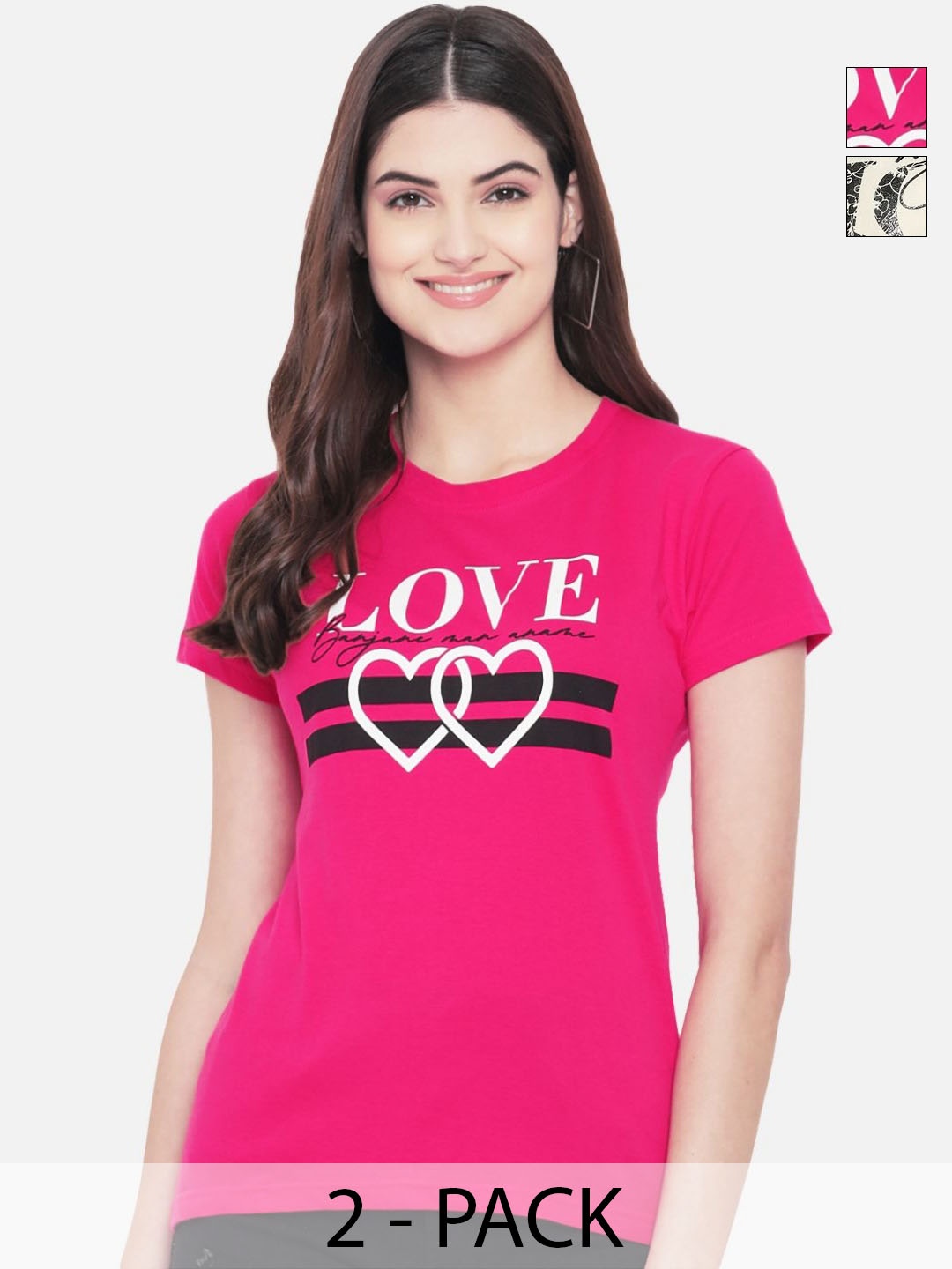 

Tromko Women Typography Printed T-shirt, Multi