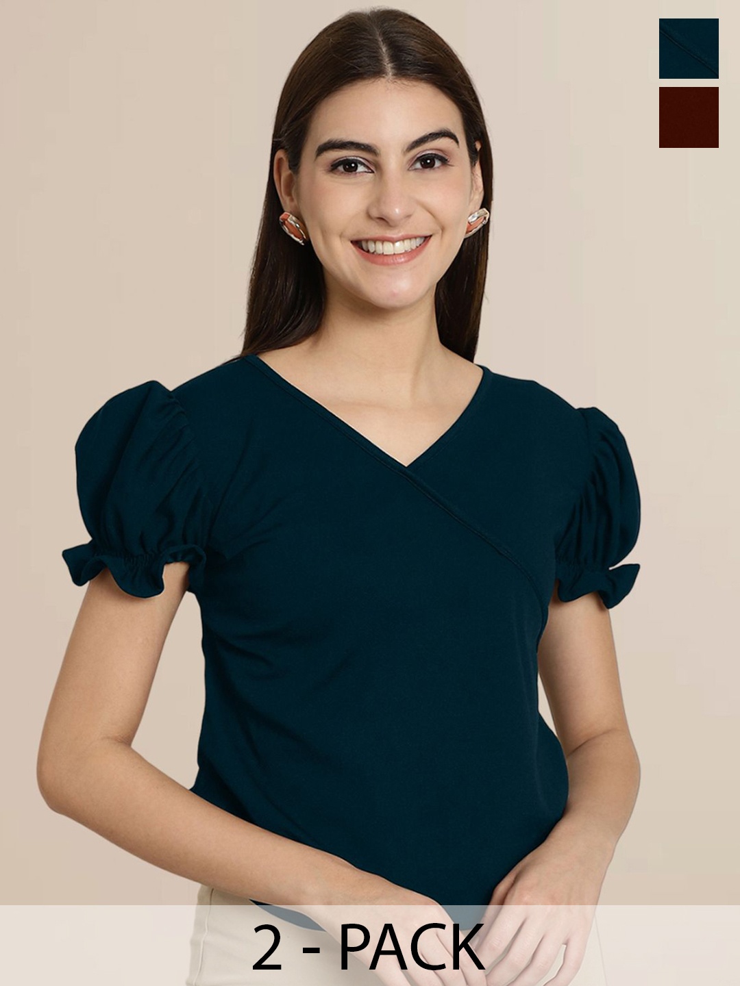 

Tromko Puff Sleeve Top, Multi