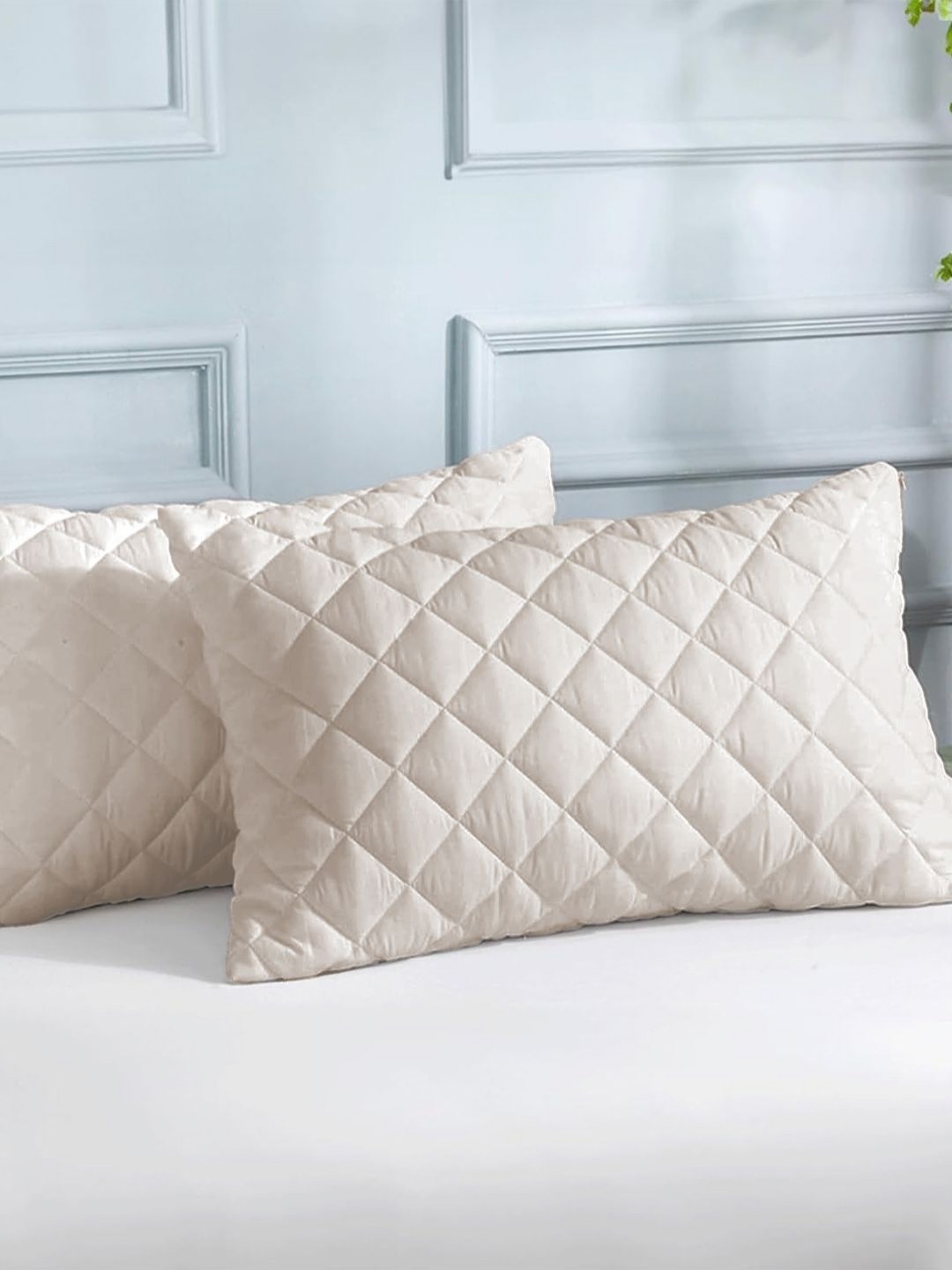 

LINENWALAS Happy Sleeping Taupe 2 Pieces Abstract Pure Cotton Rectangle Pillow Covers